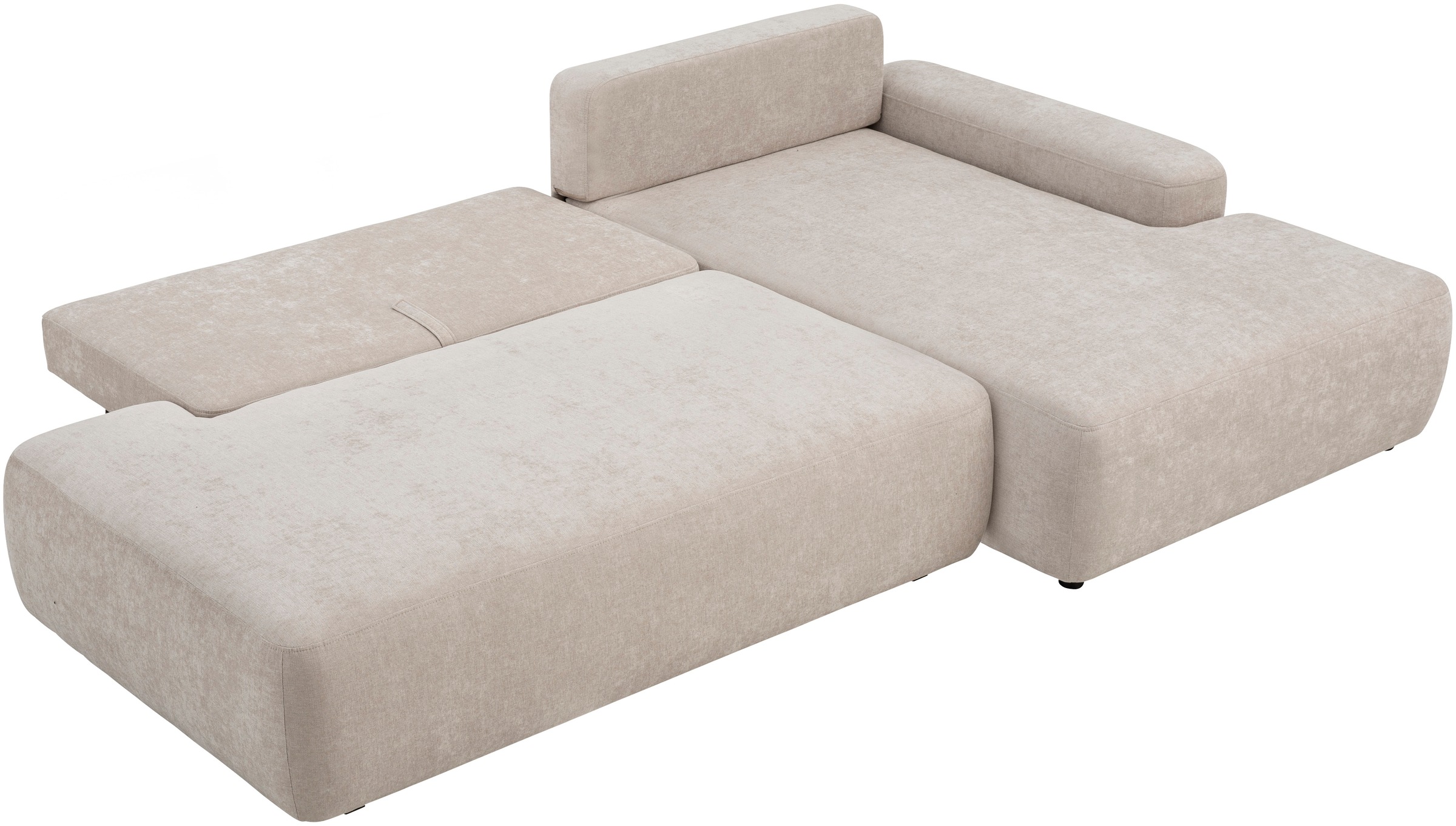 INOSIGN Ecksofa »TORGE, Schlafsofa Cord, Samtvelours u. Strukur fein, Couch in L-Form«, Schlaffunktion und Bettkasten, Liegefläche: 210x125 cm, neues Design