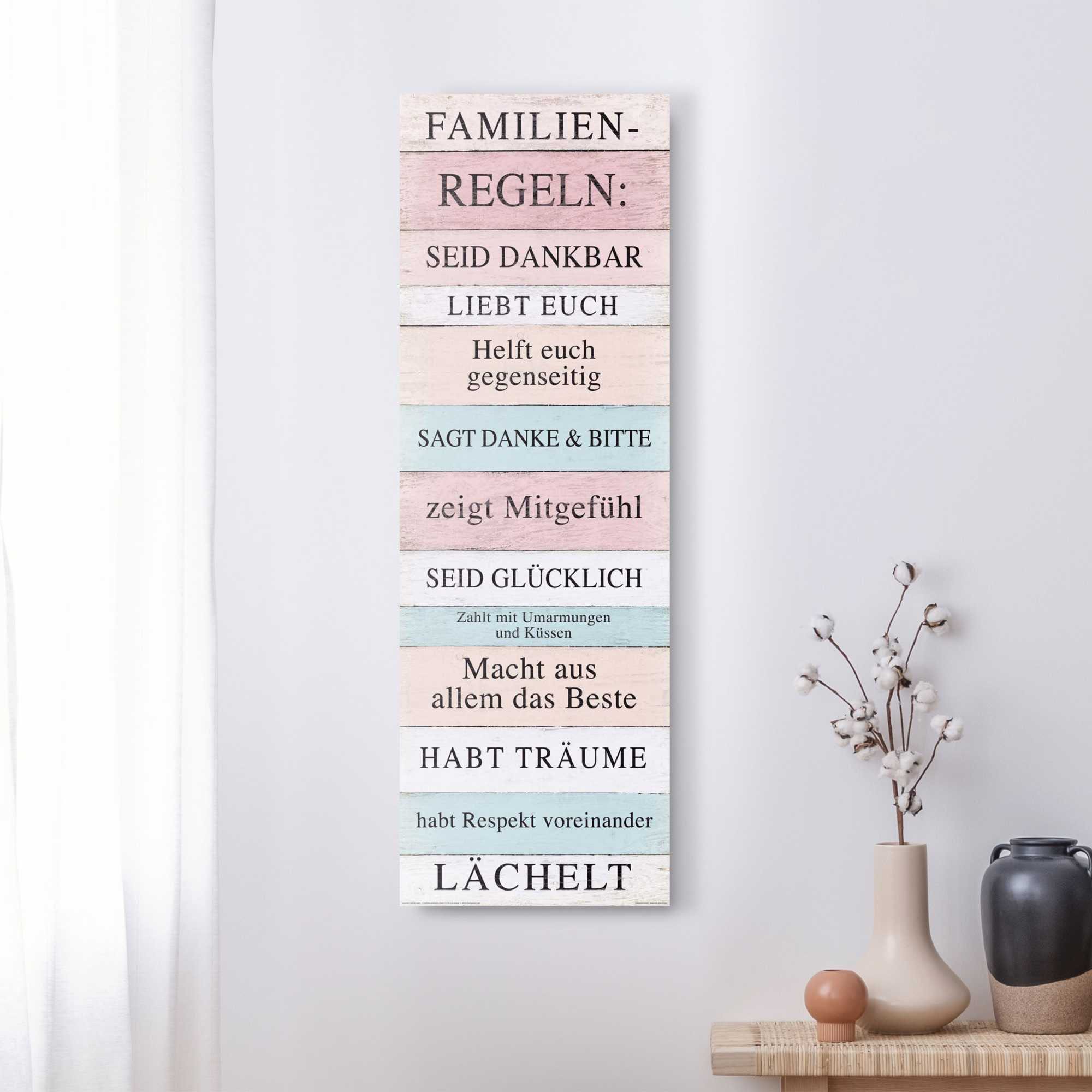 Reinders Deco-Panel "Familien Regeln" günstig online kaufen