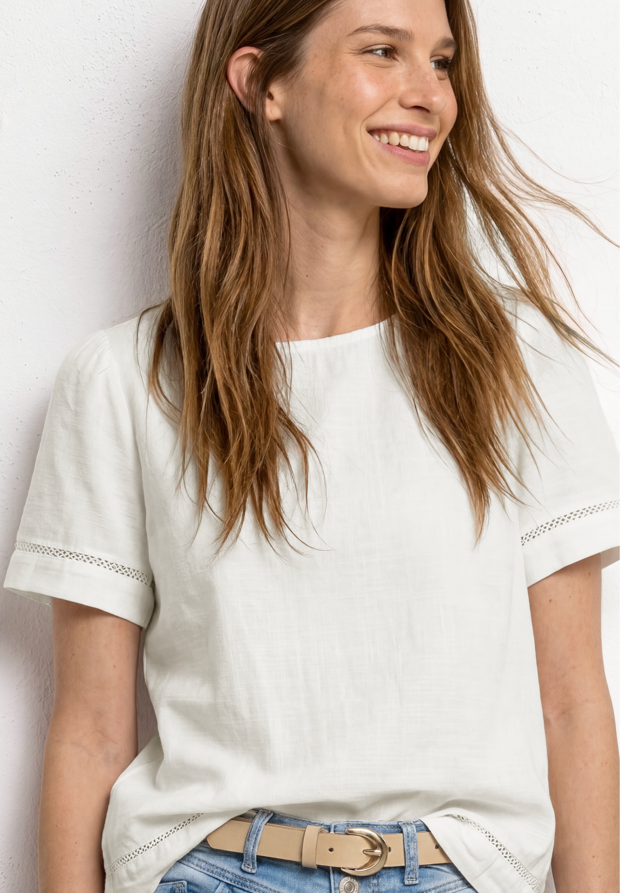 STREET ONE Shirtbluse mit Rundhalsausschnitt