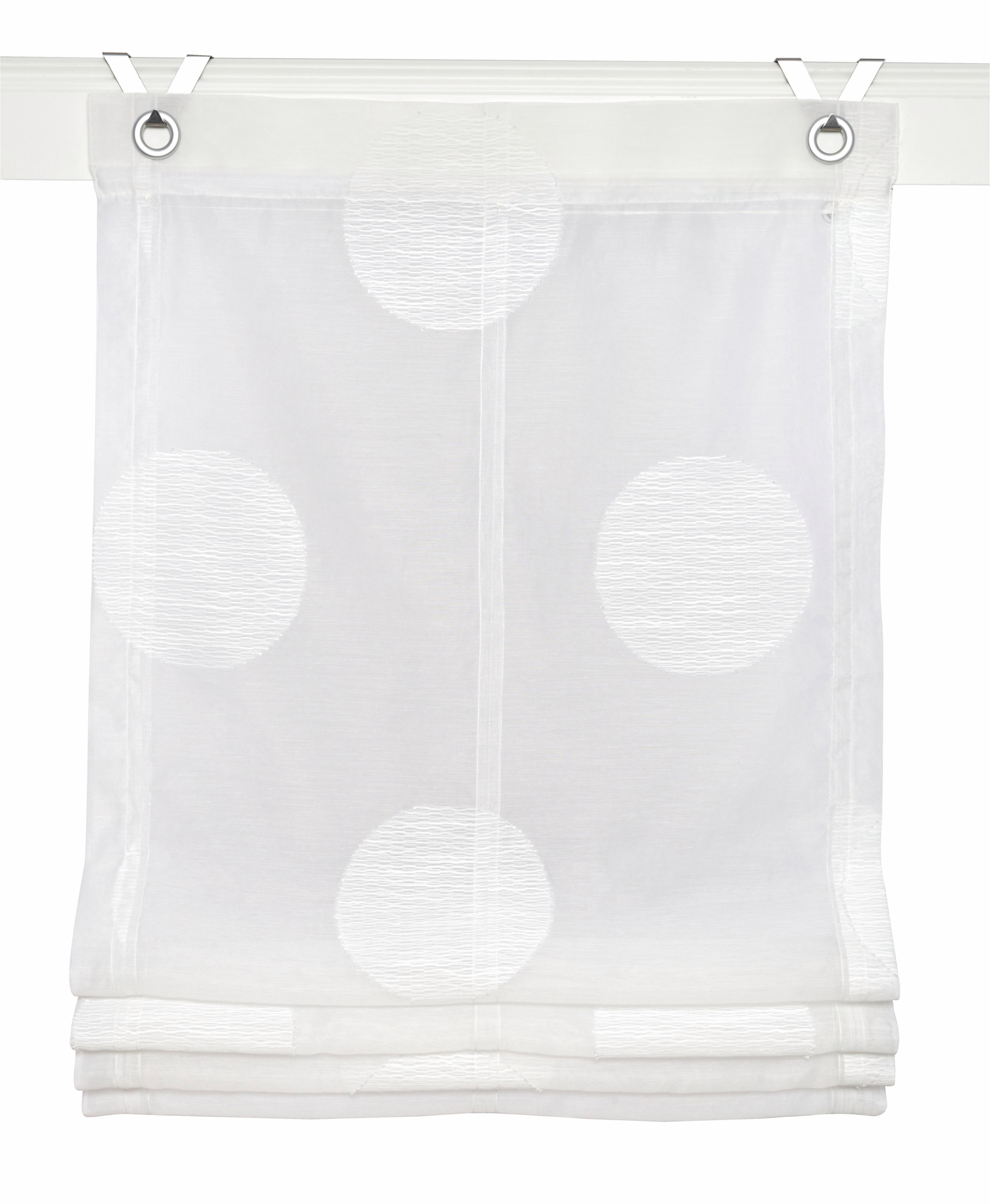 Kutti Raffrollo "Rhonda" mit Hakenaufhängung ohne Bohren weiß, halbtranspar günstig online kaufen