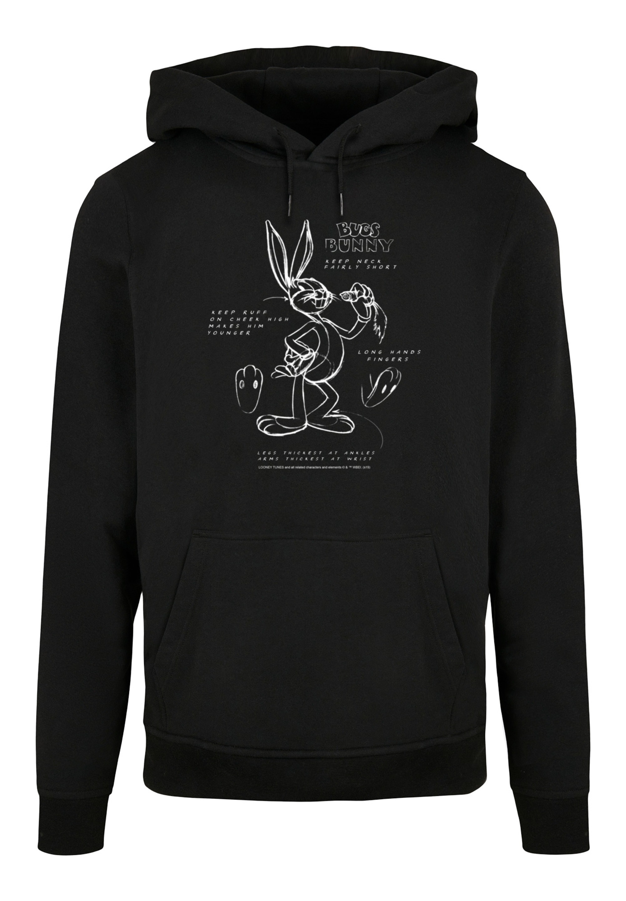 F4NT4STIC Kapuzenpullover »Looney Tunes Bugs Bunny Drawing Instruction«, Print