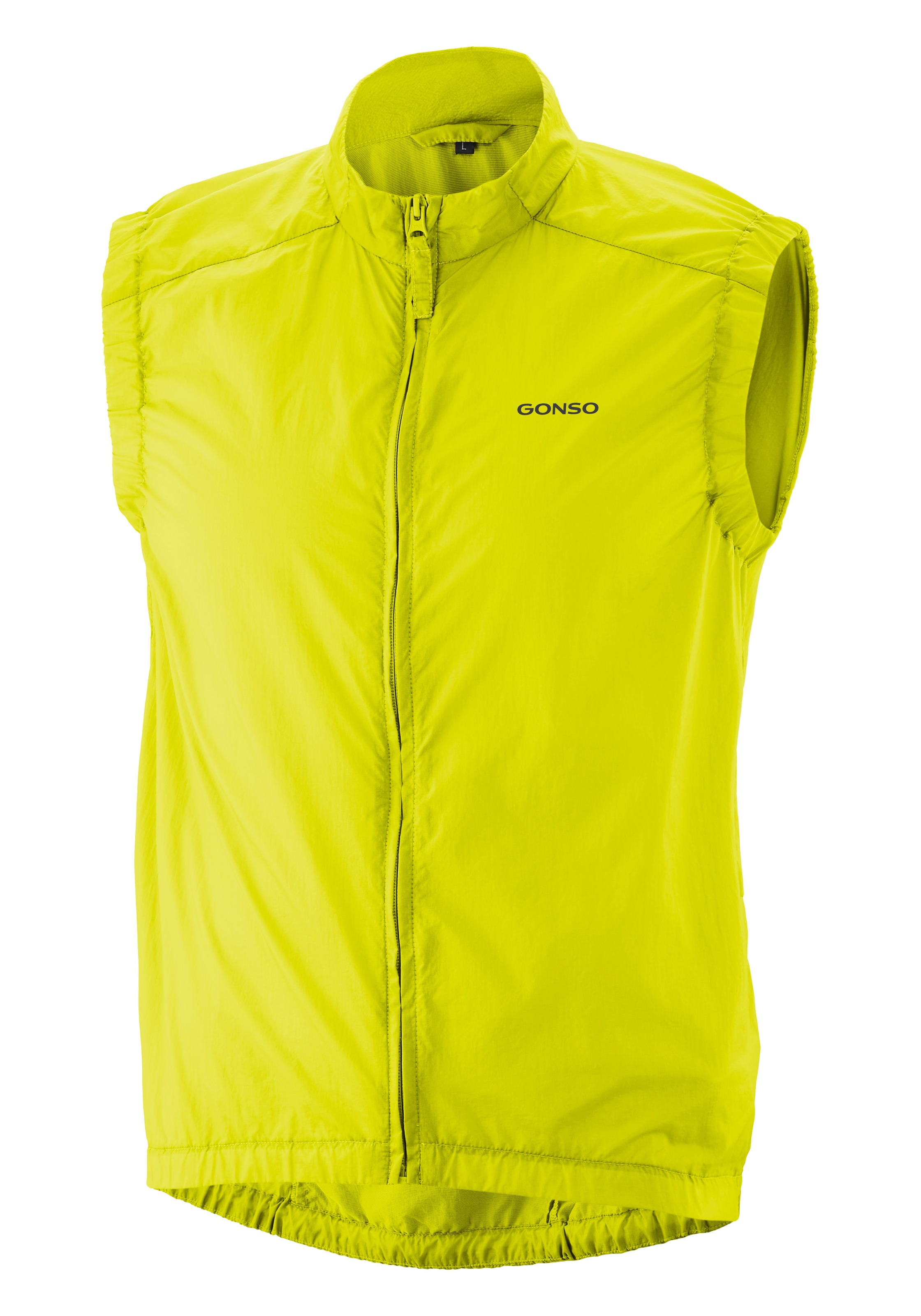 Funktionsweste GONSO "Adventure Vest Wind M", Herren, Gr. S, gelb, 90% Polyamid, 10% Polyester, Westen Funktionsweste, Herren Weste, leichte und winddichte Fahrradweste mit Rückentasche 2