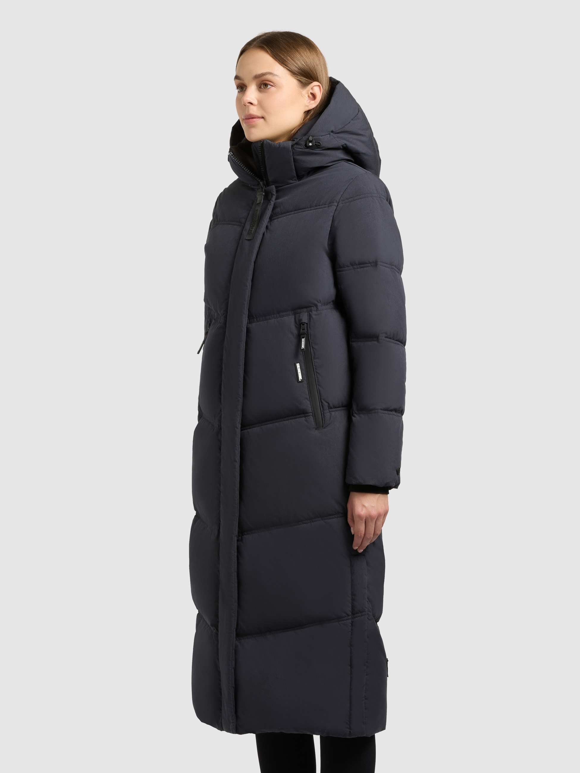 khujo Steppmantel »RITZ« praktische Seitenschlitze mit Reißverschluss, abnehmbare Kapuze