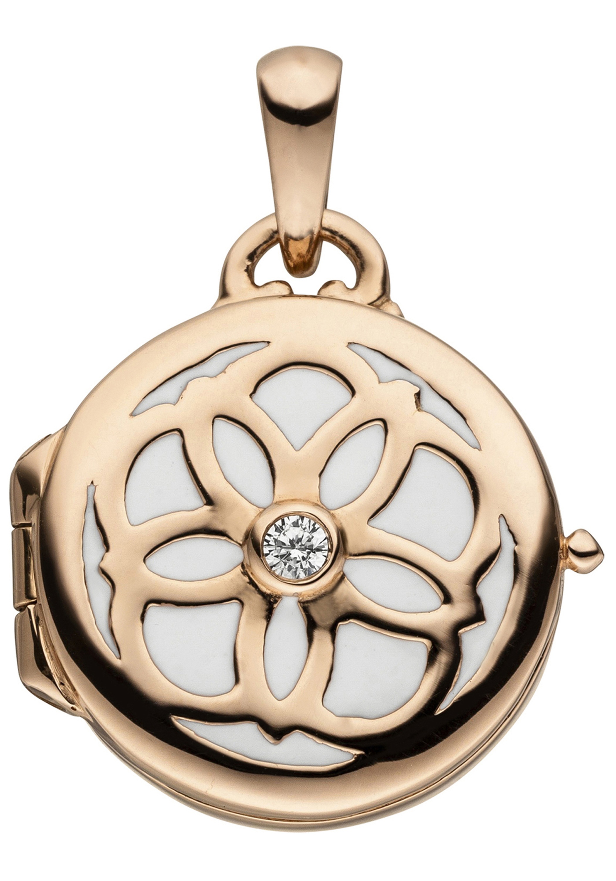 JOBO Medallionanhänger roségold vergoldet online | Zirkonia mit kaufen »Kleines 925 BAUR Medaillon«, Silber