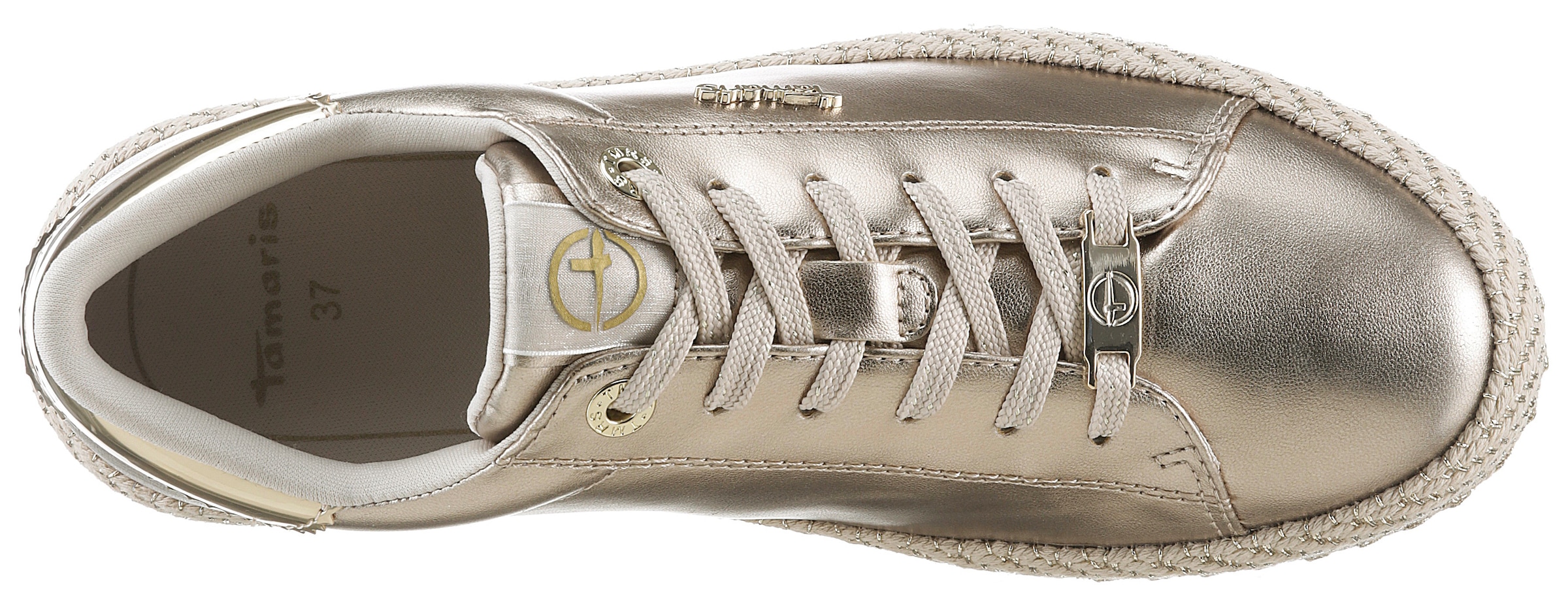 Tamaris Plateausneaker, Freizeitschuh, Halbschuh, Schnürschuh mit Textilkordel am Plateau