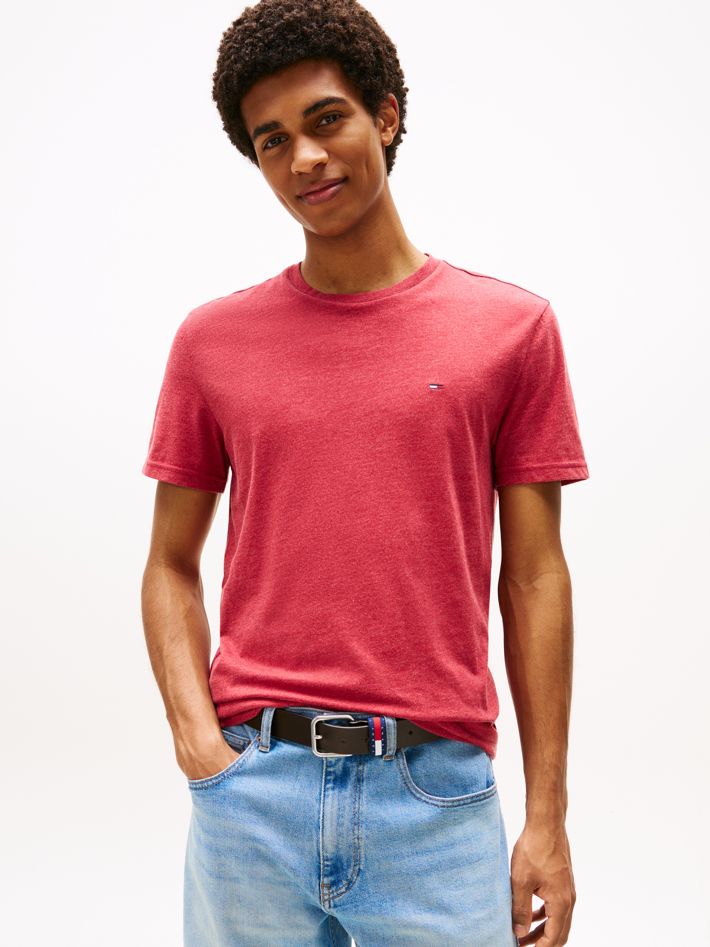 Tommy Jeans "TJM XSLIM JASPE HTR TEE EXT" Mit Rundhalsausschnitt günstig online kaufen