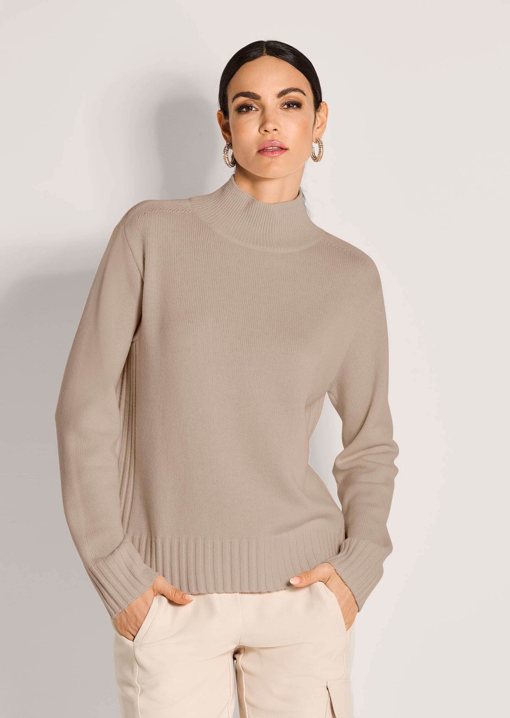 Thumbnail - MADELEINE Longpullover "Strickpullover Stilvoller Kaschmirpullover mit Stehkragen" Mit edlem Kaschmir