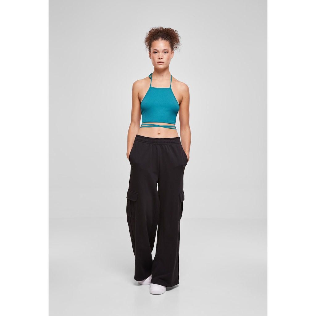 URBAN CLASSICS Muskelshirt »Urban Classics Damen Ladies Rib Trapeze Cropped Top«, (1 tlg.)