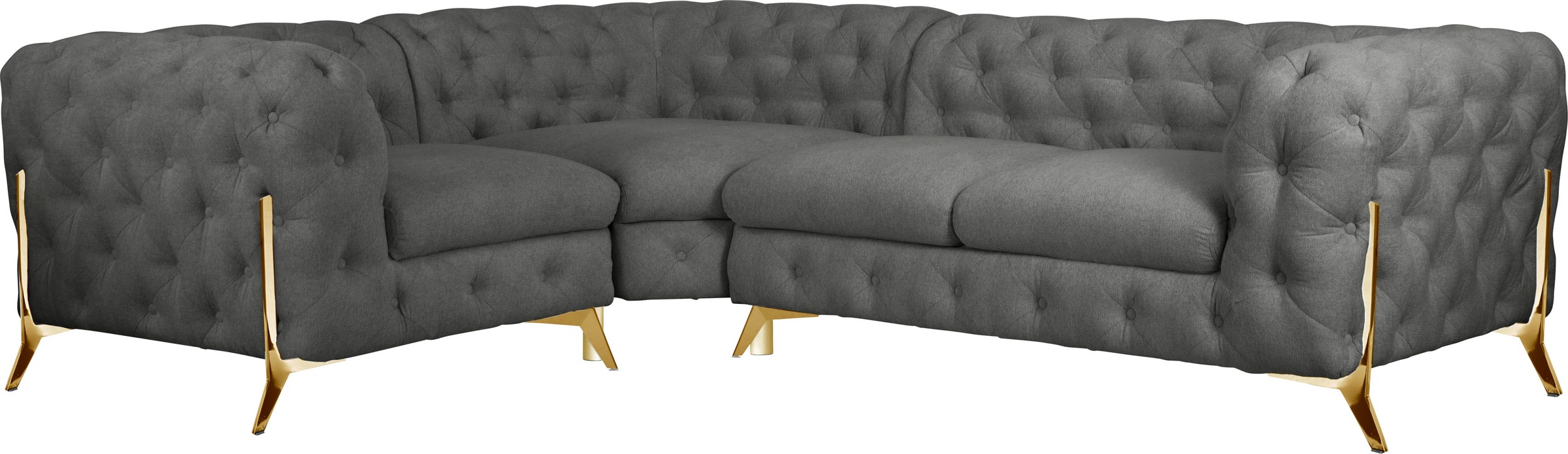 Home affaire Chesterfield-Sofa "Amaury L-Form" moderne Chersterfield-Optik, günstig online kaufen
