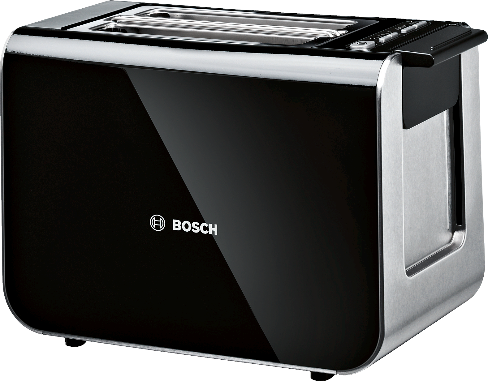 BOSCH Toaster »Styline TAT8613N, integrierter Brötchenaufsatz, Liftfunktion,«, 860 W, Auftaufunktion, Abschaltautomatik, Brotzentrierung, Edelstahl/schwarz