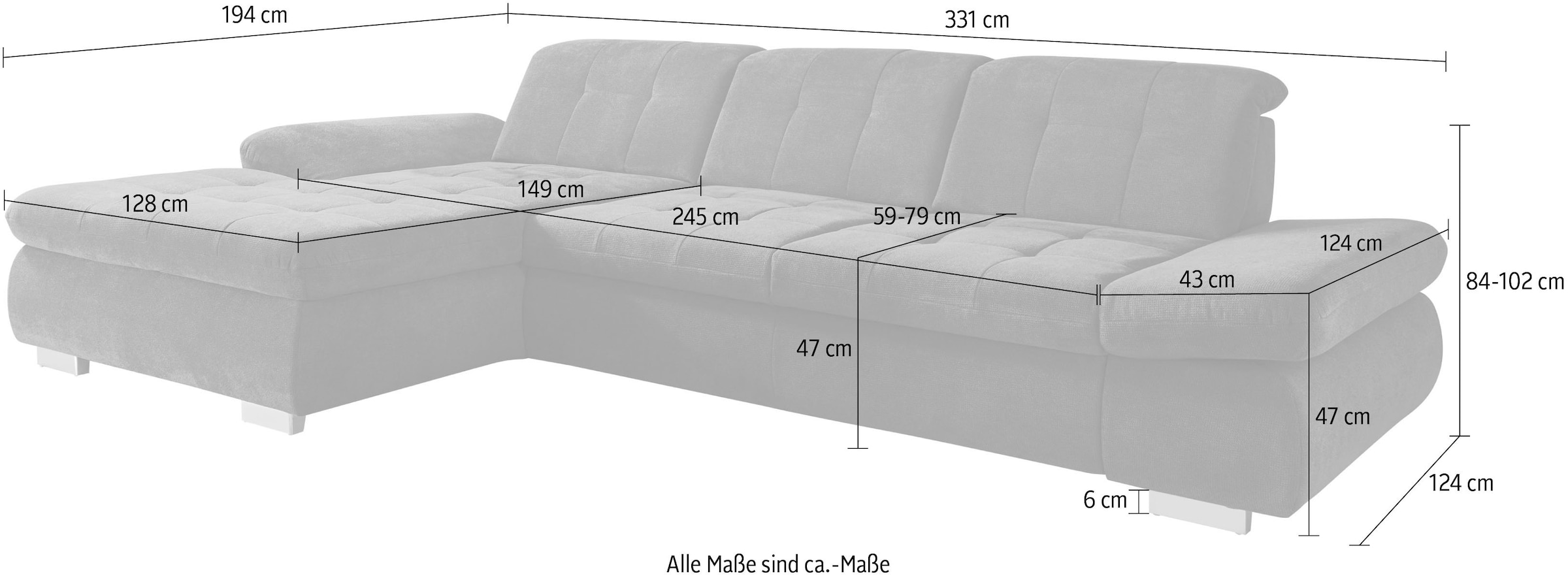 Die PlanBar Ecksofa »MP-IN17004 L-Form«, wahlweise mit Funktion, Federkern