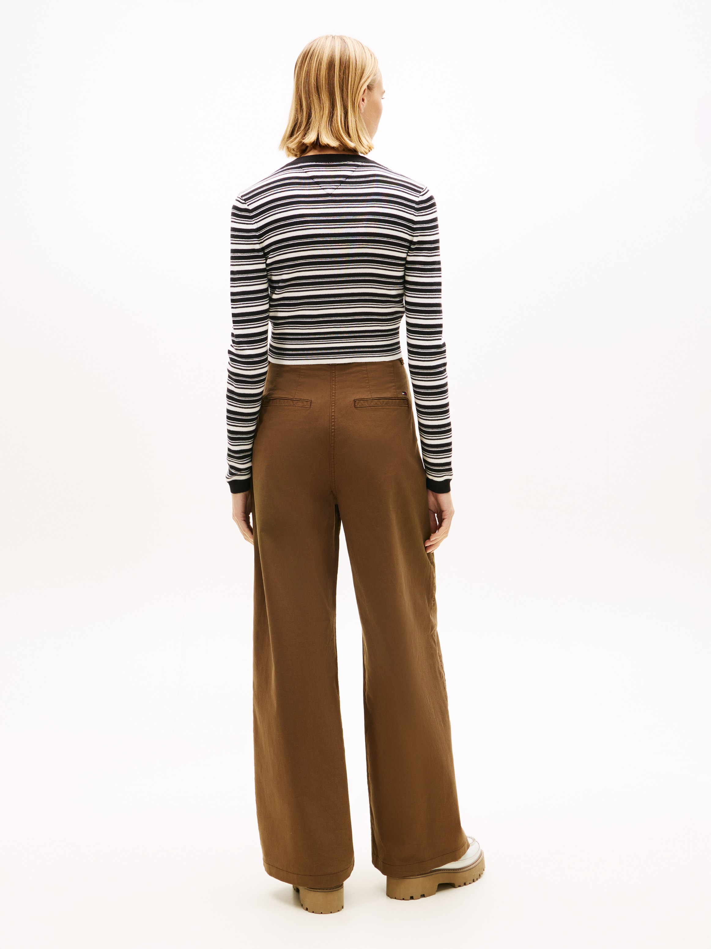 Tommy Jeans Strickjacke »TJW CREW NECK STRIPE CARDI EXT« reine Baumwolle, Streifen Look