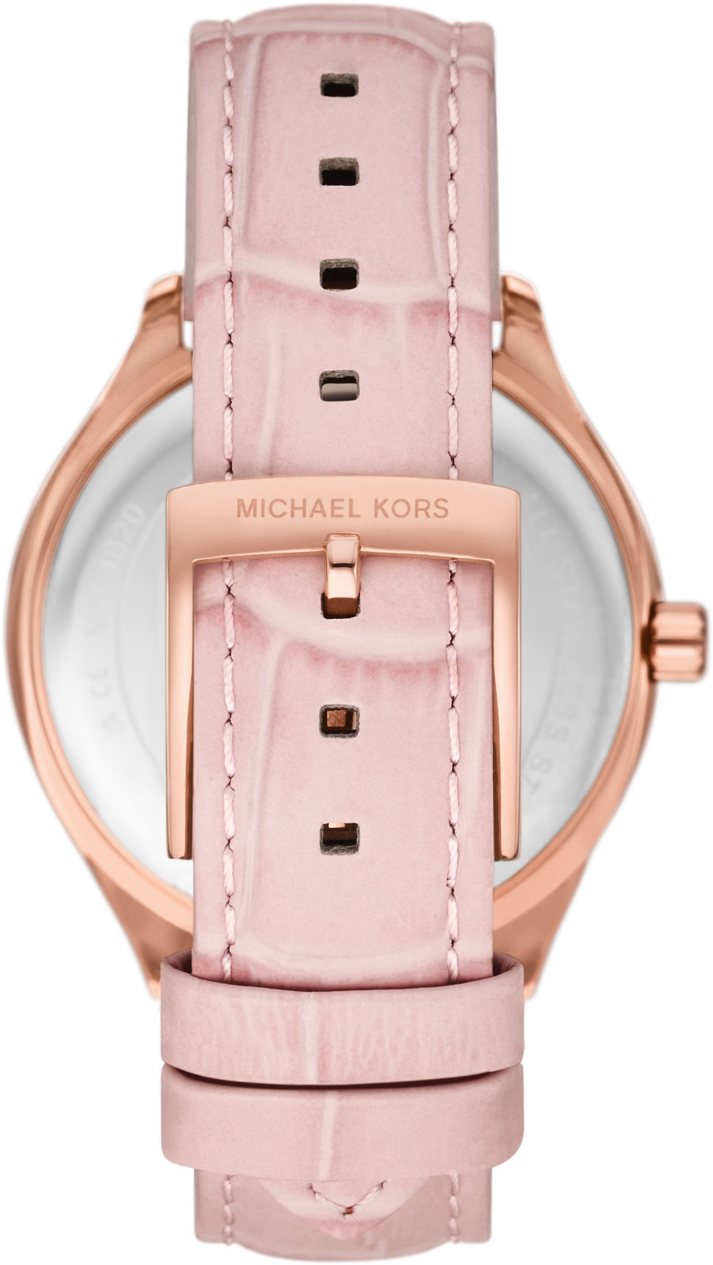 MICHAEL KORS Quarzuhr »SAGE«, Armbanduhr, Damenuhr, Perlmutt-Zifferblatt, Lederarmband