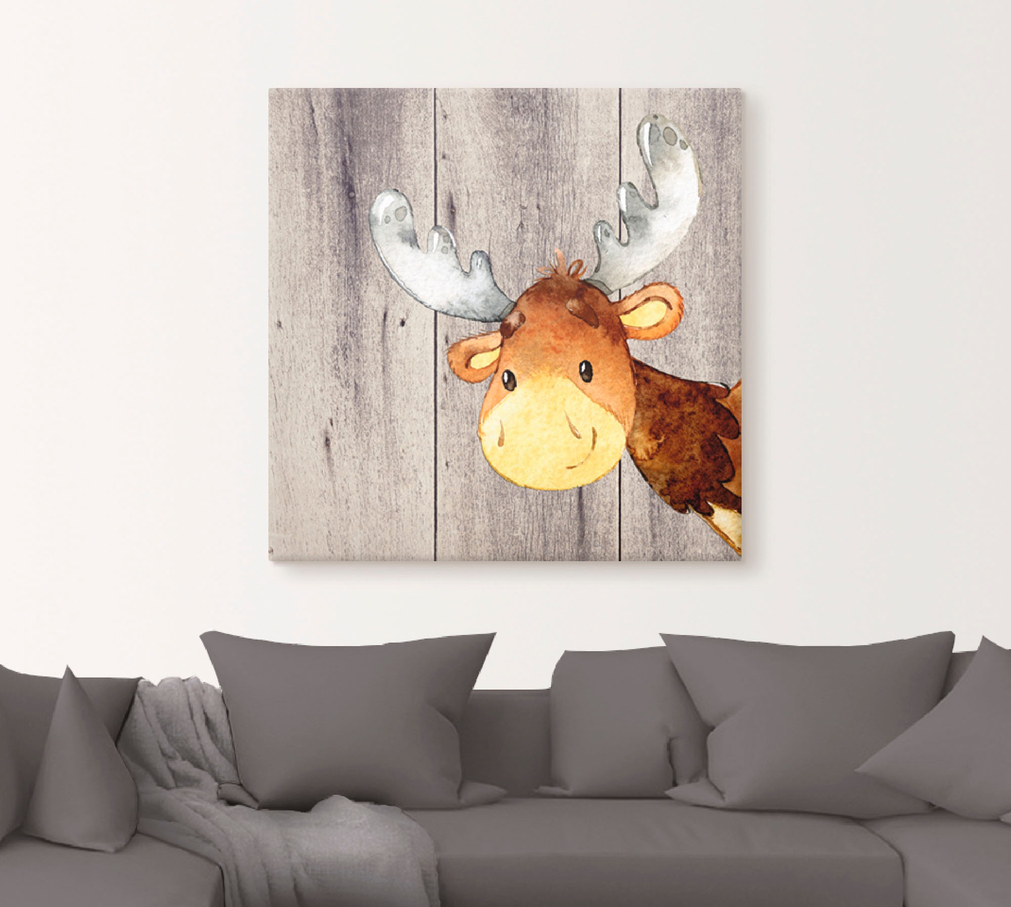 Artland Wandbild »Waldland Freunde - Hirsch«, Tiere, (1 St.), als Alubild, Leinwandbild, Wandaufkleber oder Poster in versch. Größen
