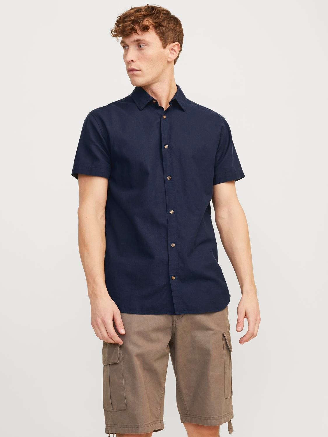 Jack & Jones Kurzarmhemd "JJESUMMER LINEN BLEND SHIRT SS SN" günstig online kaufen