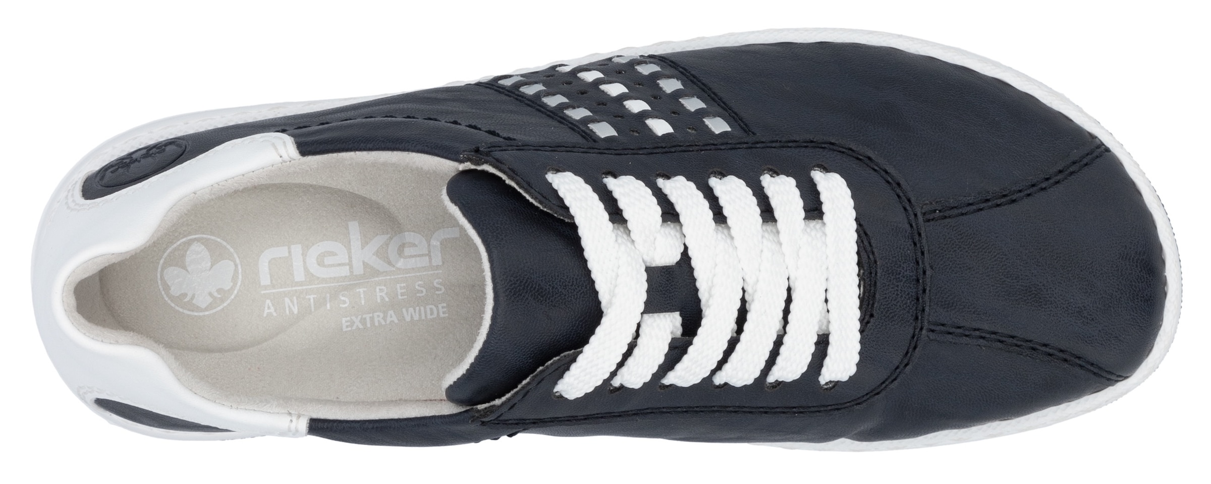 Rieker Sneaker, Halbschuh, Freizeitschuh, Schnürschuh mit gepolstertem Schaftrand