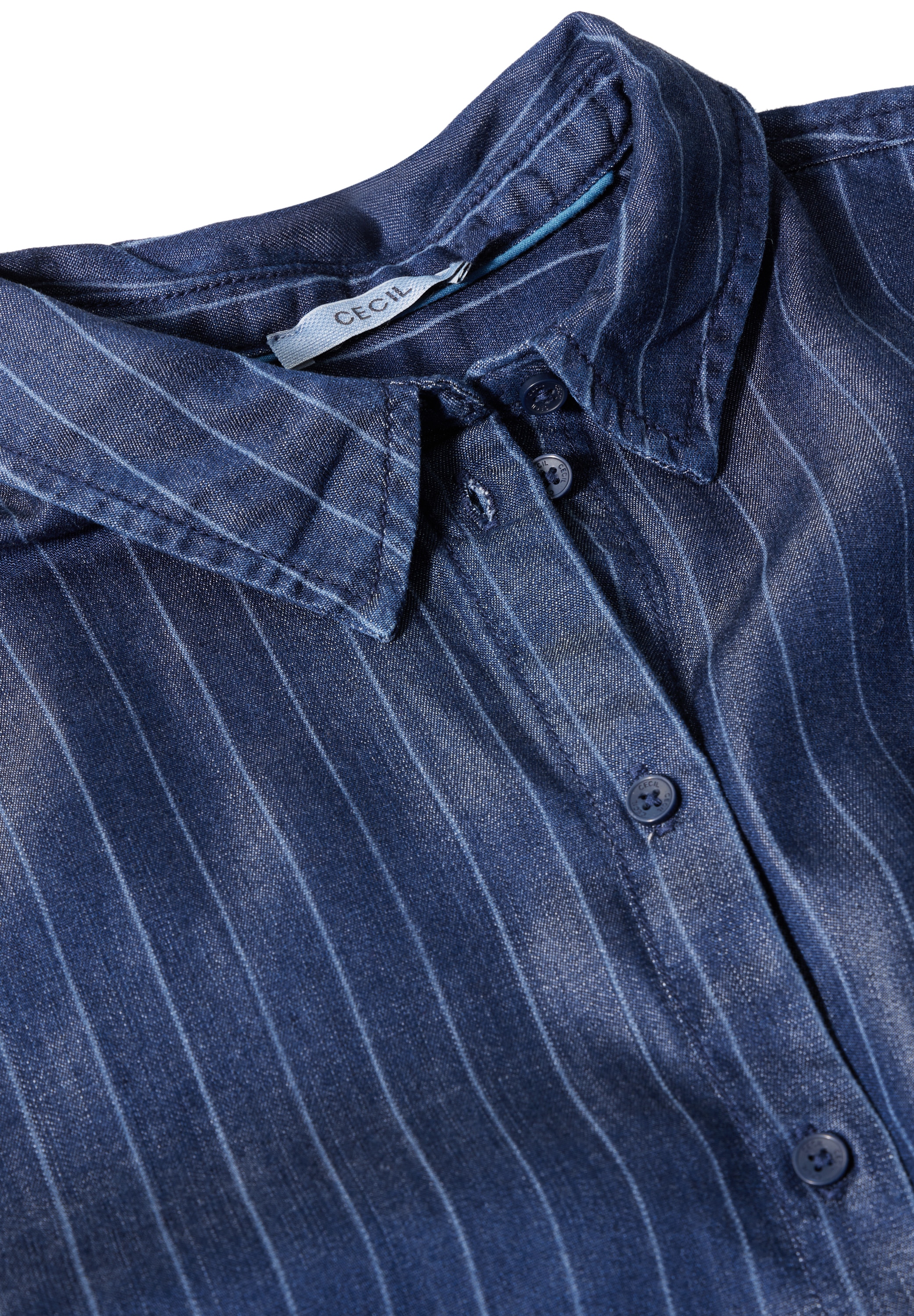 Cecil Jeansbluse, im Streifen-Design
