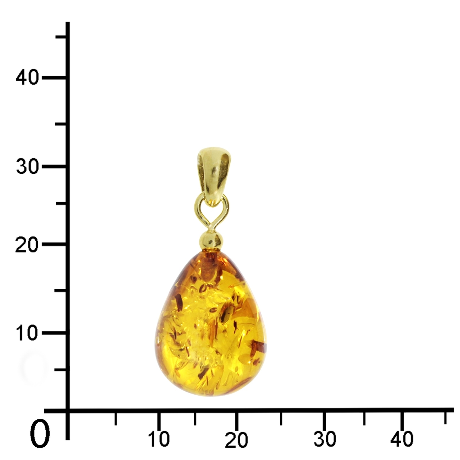 OSTSEE-SCHMUCK Kettenanhänger »Ostsee-Schmuck Anhänger Tropfen ca. 20 mm lang - Gold 585/000«, (1 tlg.)