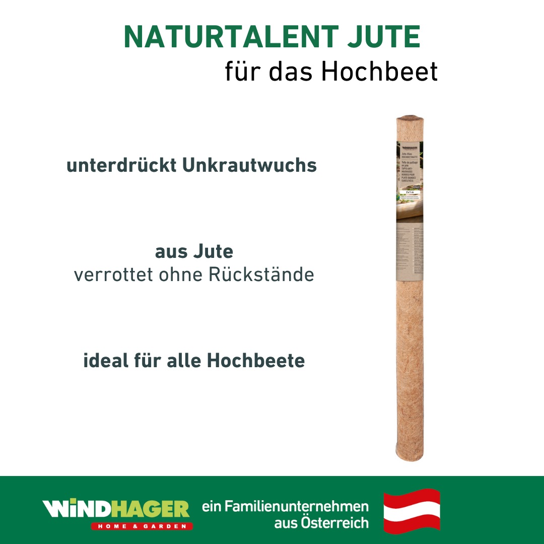 Windhager Unkrautvlies »aus Jute für Hochbeete« 1 Stk. tlg. Jutematte aus Jutefaser, Hochbeetmatte 2 x 1 m, 300 g/m²