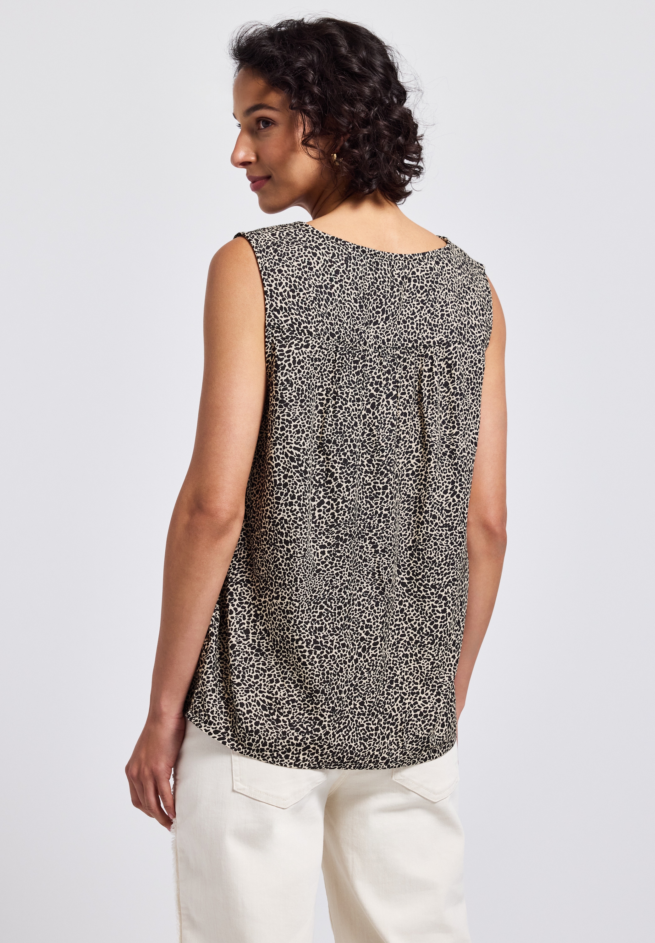 STREET ONE Blusentop, mit Smock-Details und Animal-Print