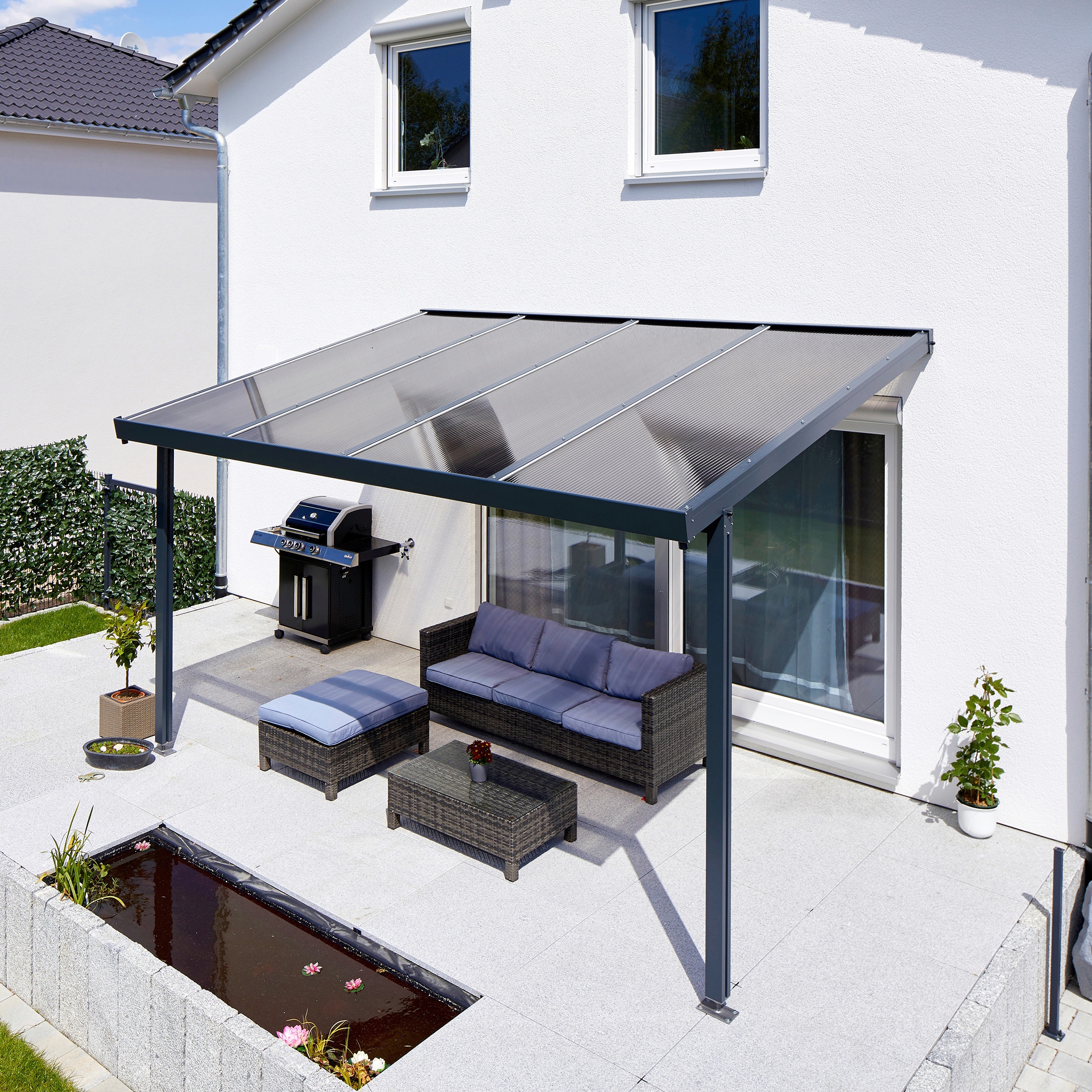 GUTTA Terrassendach "Premium", BxT: 410x306 cm, Dach Polycarbonat bronce
