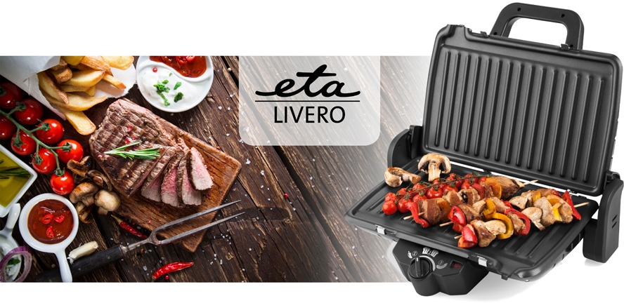 eta Kontaktgrill »Livero, ETA415590000«, 1600 W, mit 1600 Watt und Metallverarbeitung