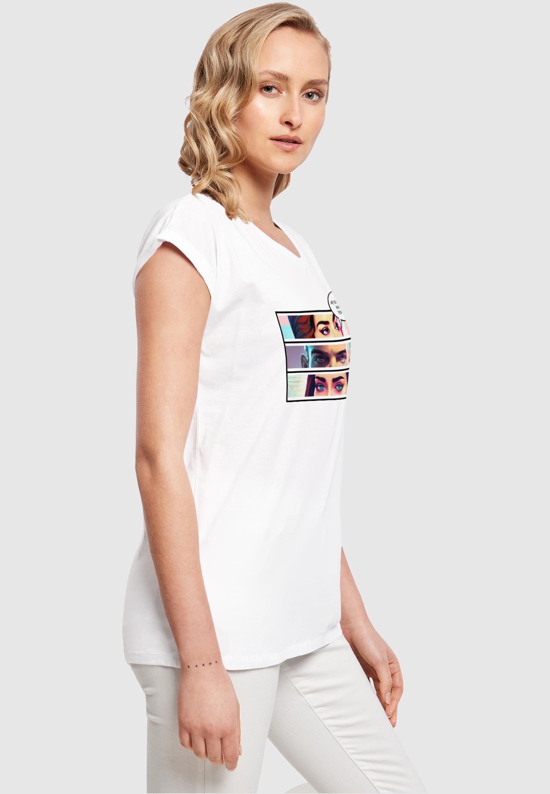 Merchcode T-Shirt »Merchcode Damen Ladies Thinking Comic Extended Shoulder Tee«, (1 tlg.)