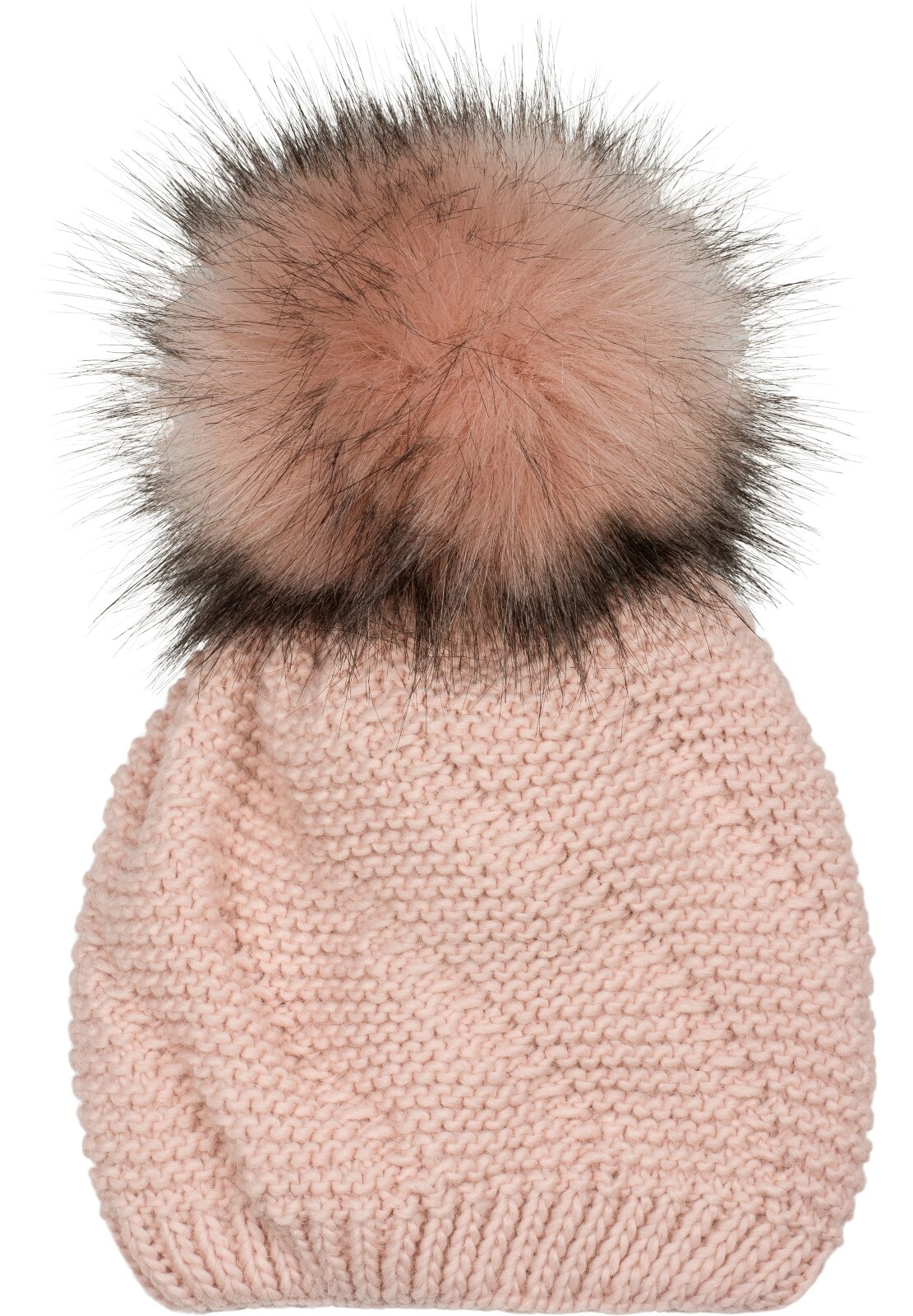styleBREAKER Bommelmütze "Einfarbige Strick Bommelmütze mit Thermo-Fleece" 1 Stk.