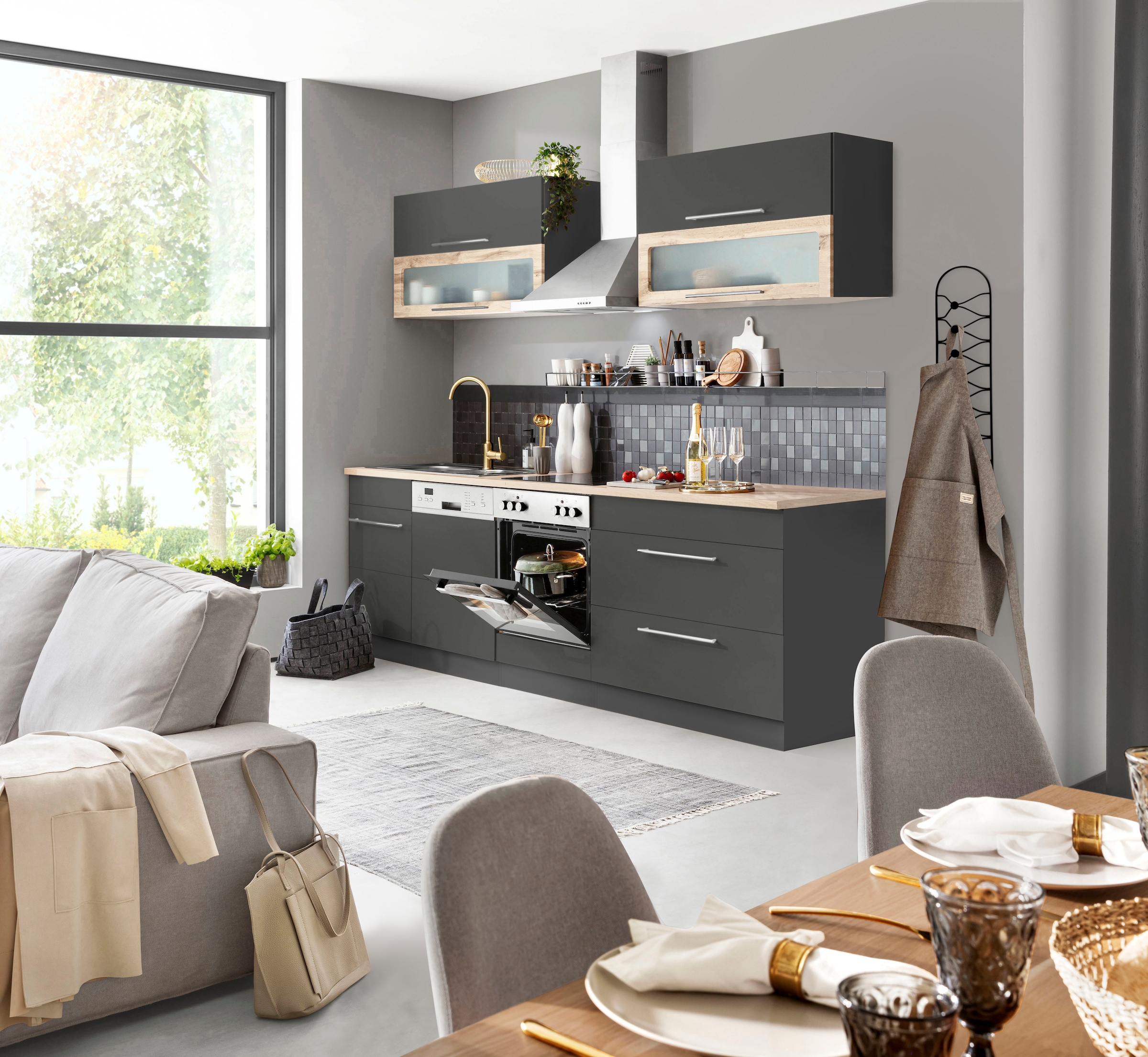 KOCHSTATION Küchenzeile "KS-Wien" Breite 270 cm, wahlweise mit E-Geräten günstig online kaufen