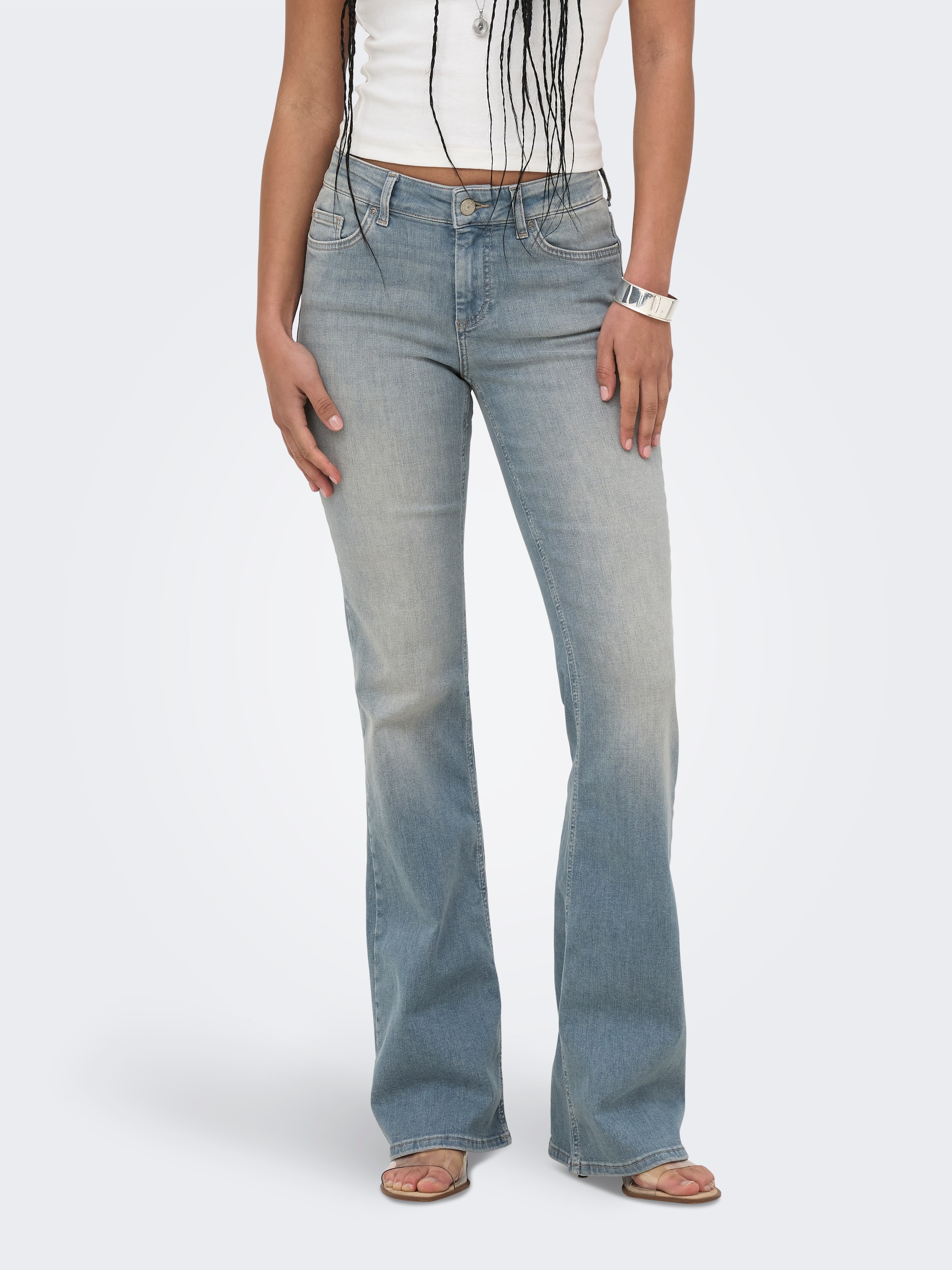 ONLY Bootcut-Jeans »ONLBLUSH MID FLARED DNM REA638« Baumwollmischung, bootcut fit