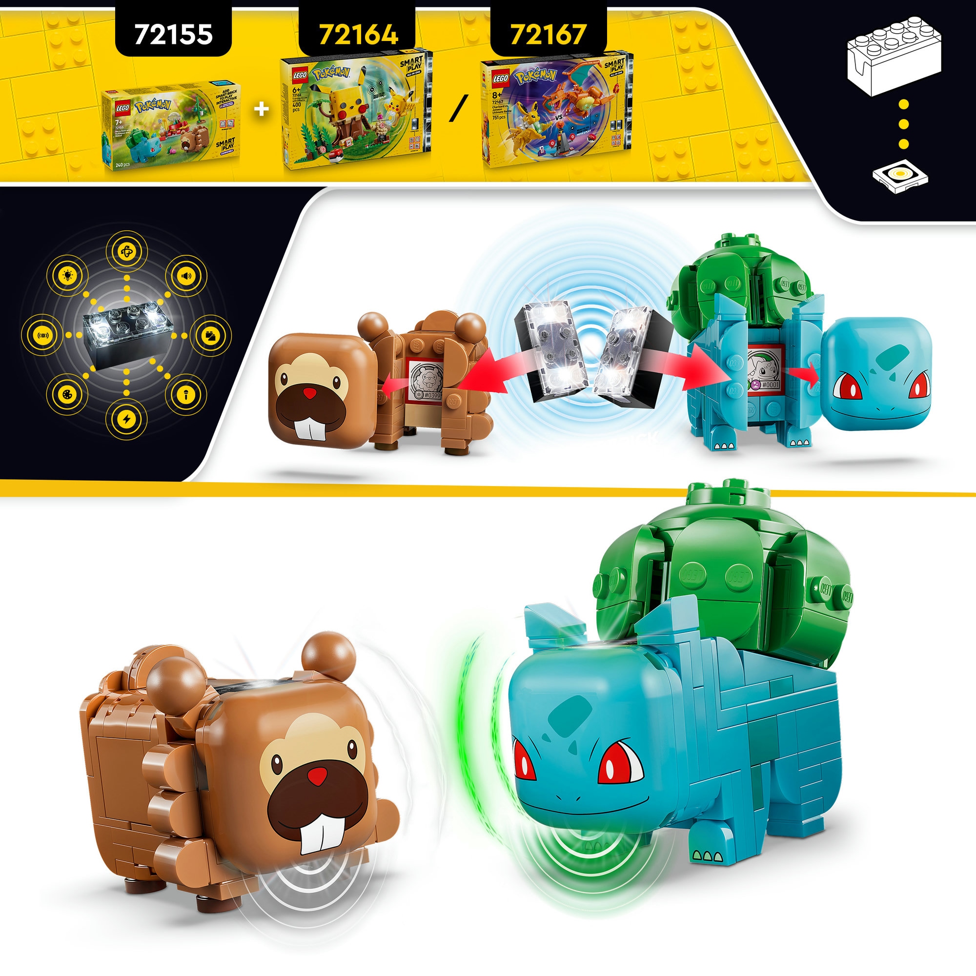 LEGO® Konstruktionsspielsteine »SMART Play: Beerenfete mit Bisasam und Bidiza (72155), LEGO Pokémon« Mit SMART Brick kombatibel (nicht enthalten)