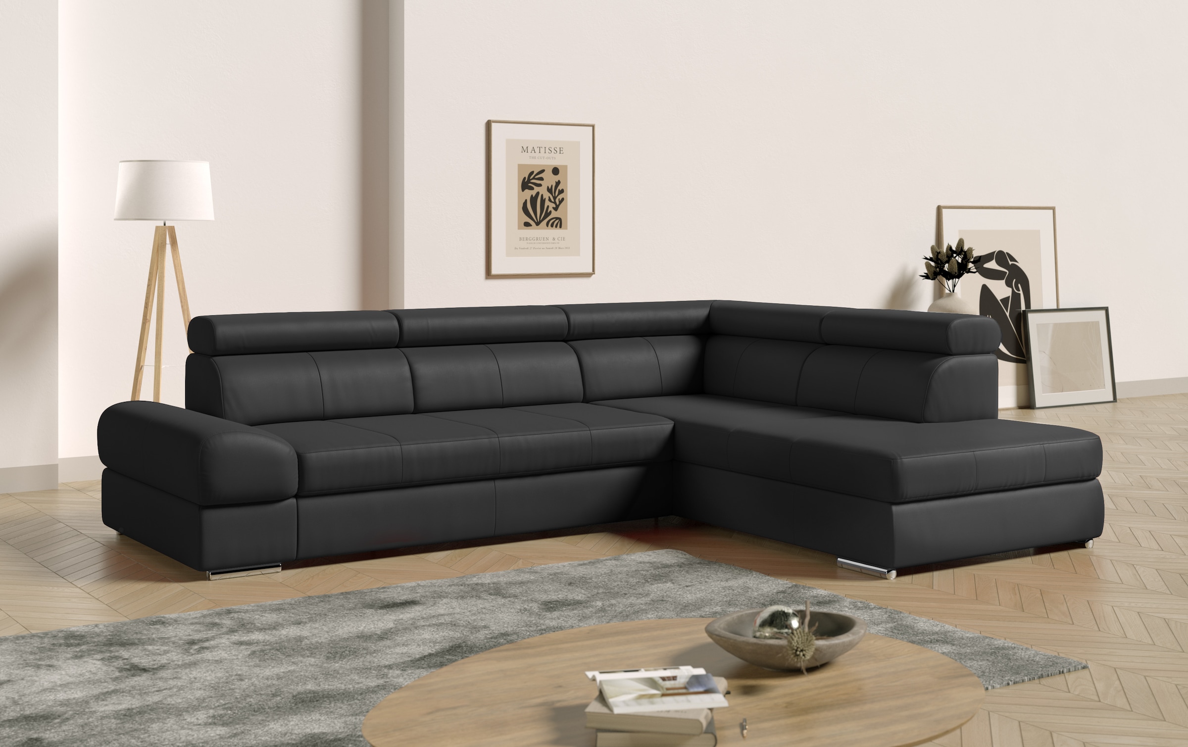 sit&more Ecksofa "Broadway L-Form", mit verstellbaren Kopfteilen, wahlweise mit Bettfunktion