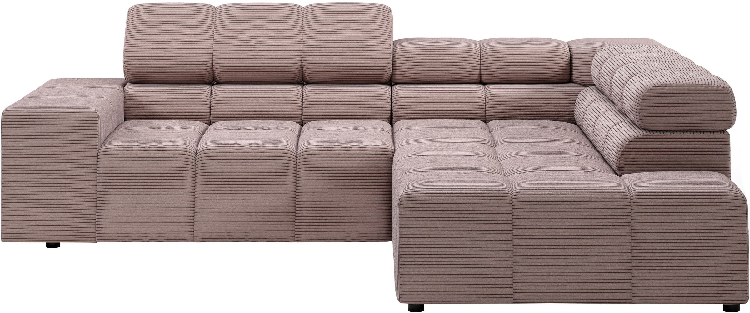 INOSIGN Ecksofa »Ancona, incl. Kopfteilverstellung + 3 Zierkissen, L-Form, bequem«, wahlweise motorische Sitztiefenverstellung, B/T(H: 249/215/70 cm
