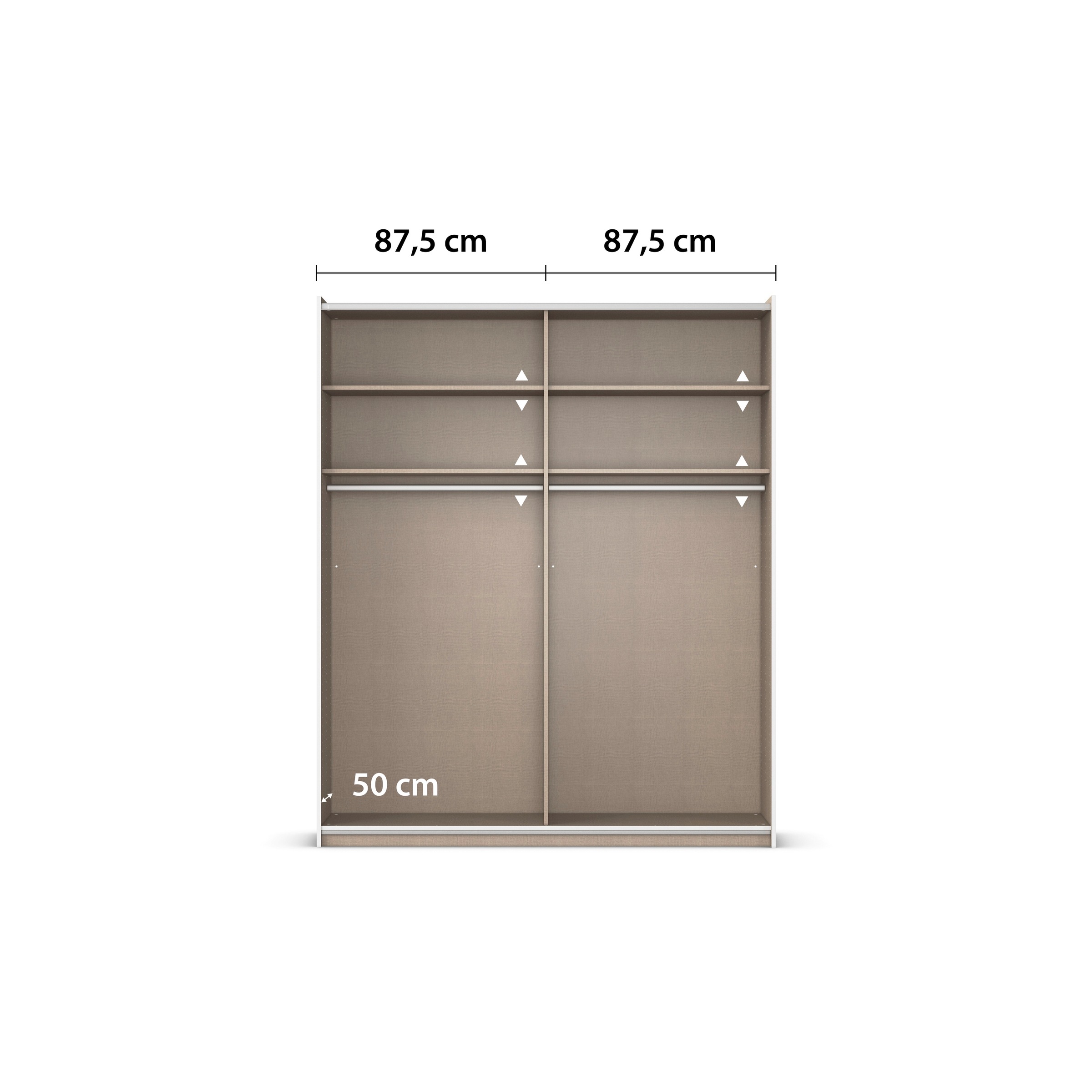 rauch Schwebetürenschrank »Kleiderschrank Schrank Garderobe Schlafzimmerschrank OXFORD«, (in 3 verschiedenen Ausstattungen BASIC/CLASSIC/PREMIUM), mit Griffleisten aus Metall, auch für kleinere Räume MADE IN GERMANY