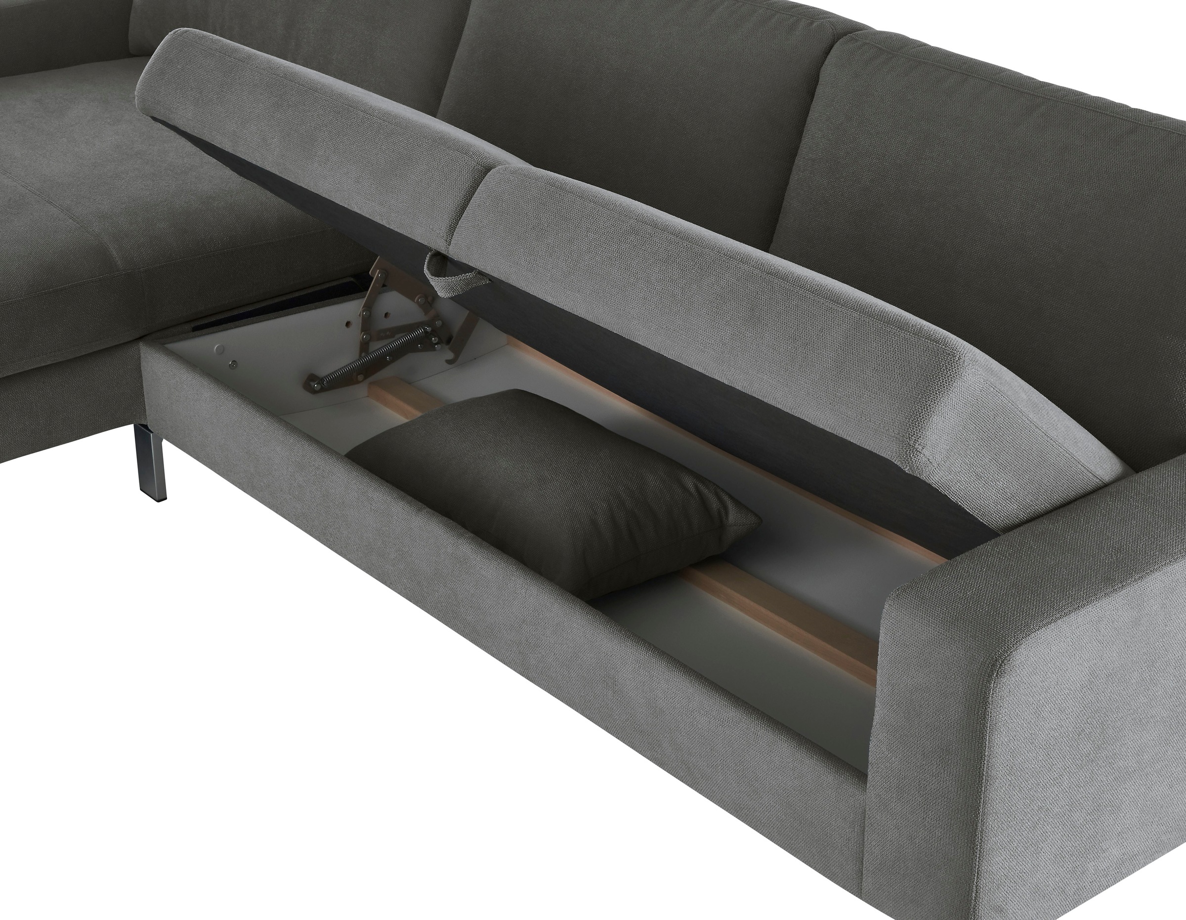 3C Candy Ecksofa »Lecce, wahlweise PUR-Schaumstoff oder Tonnentaschenfederkern«, Bett im 2,5-Sitzer, teilmotorische Schlaffunktion im Longchair, L-Form