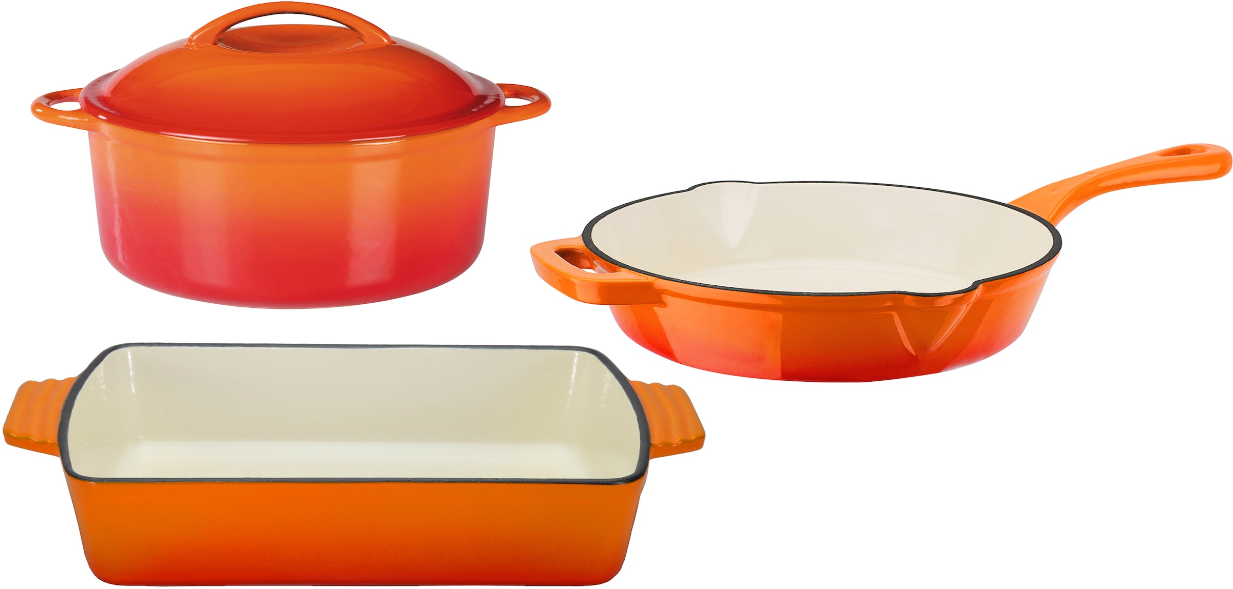 GSW Topf-Set »Orange | 4 BAUR Induktion tlg.), kaufen (Set, Shadow«, Gusseisen