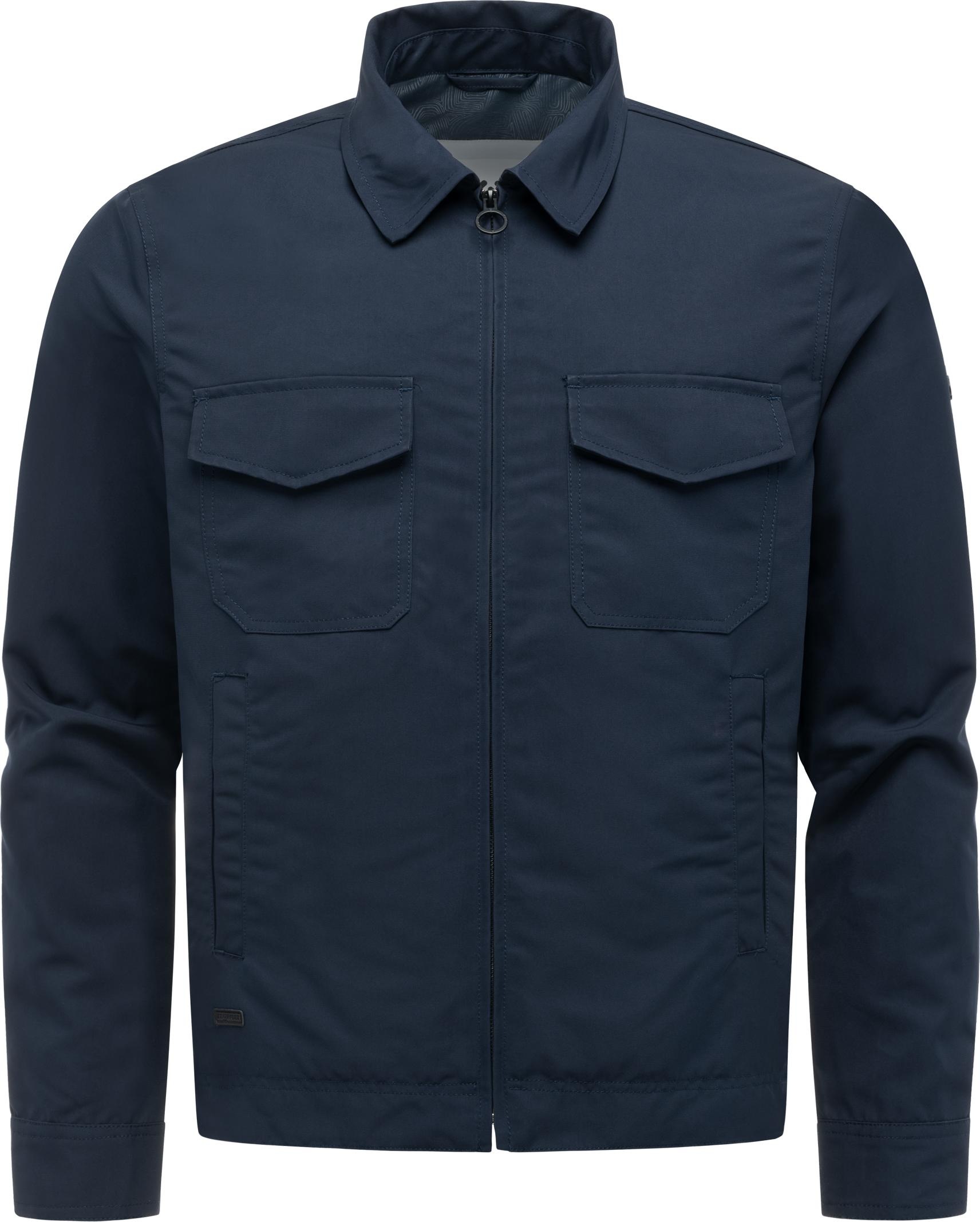 Hemdjacke RAGWEAR "Dyphner YOUMODO", Herren, Gr. XXXL (58), navy, Obermaterial: 80% Polyester, 20% Nylon; Innenfutter: 100% Polyester, gerade hüftbedeckend, Ärmel mit Ärmelschlitz abgesteppte Kante mit Druckknopf,verstellbar, Jacken, Wasserabweisende Über