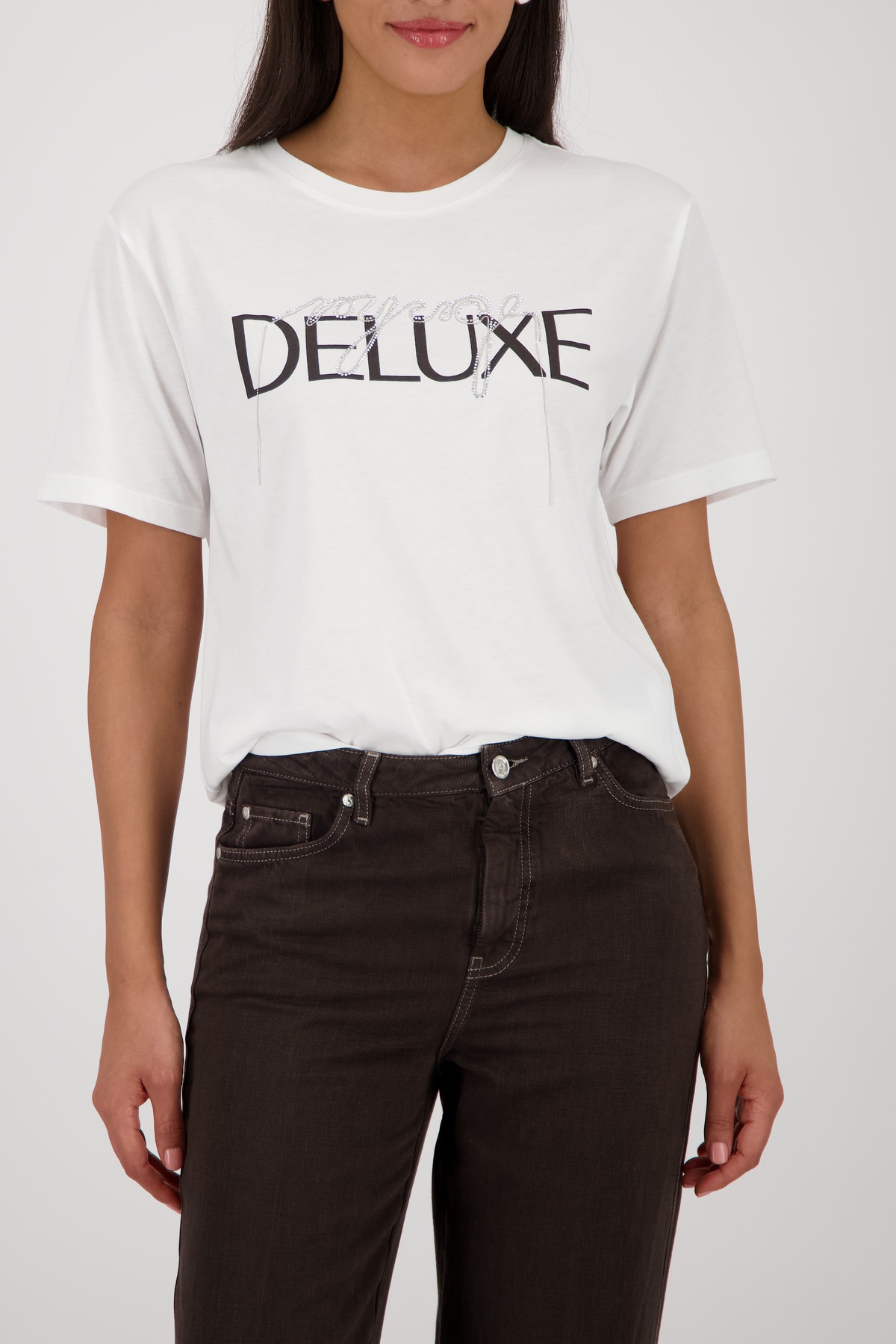 Monari T-Shirt "Shirt Schrift" Regular fit mit Schmuckdetails günstig online kaufen