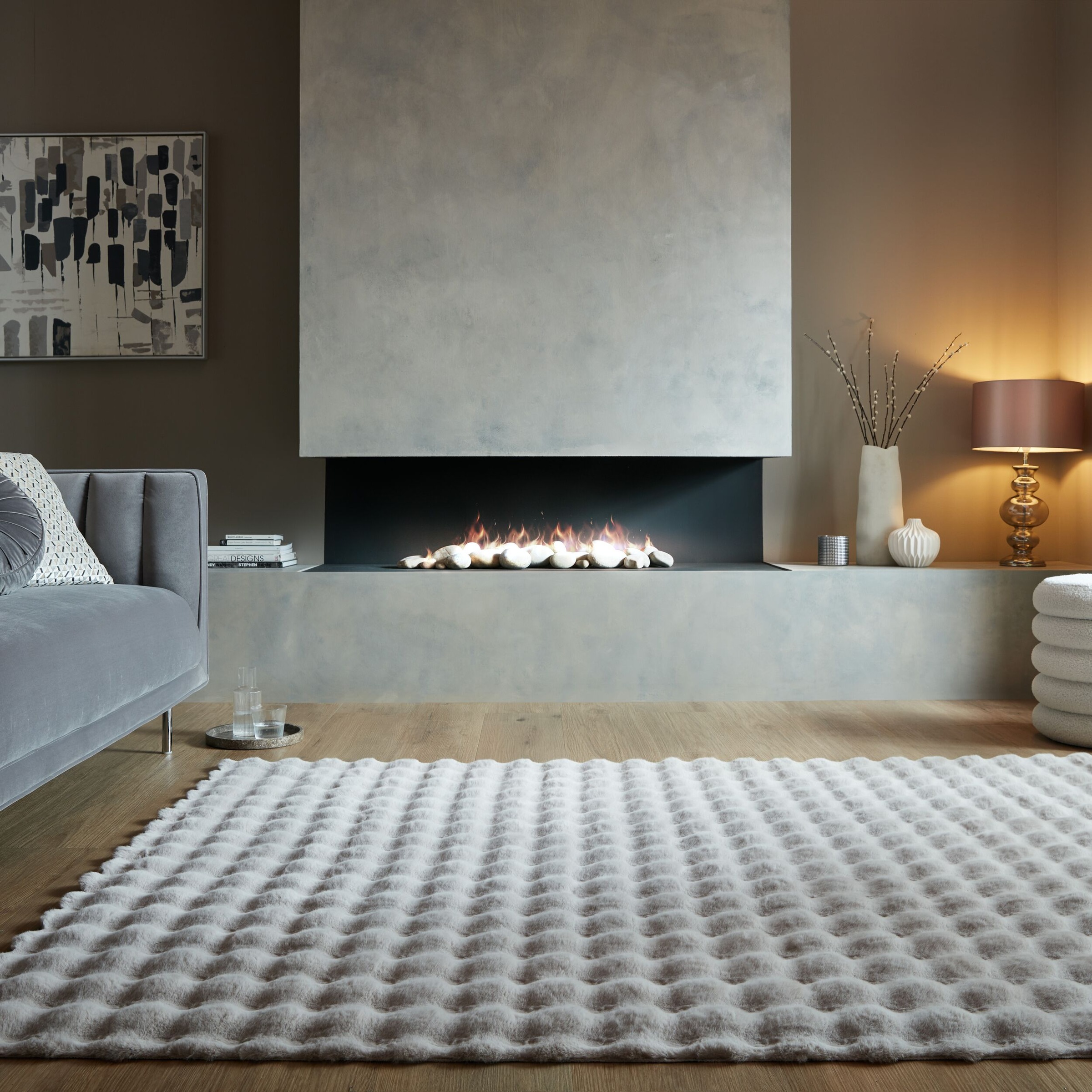 FLAIR RUGS Hochflor-Teppich "Waffle Faux Fur" rechteckig 35 Höhe Waffelmust günstig online kaufen