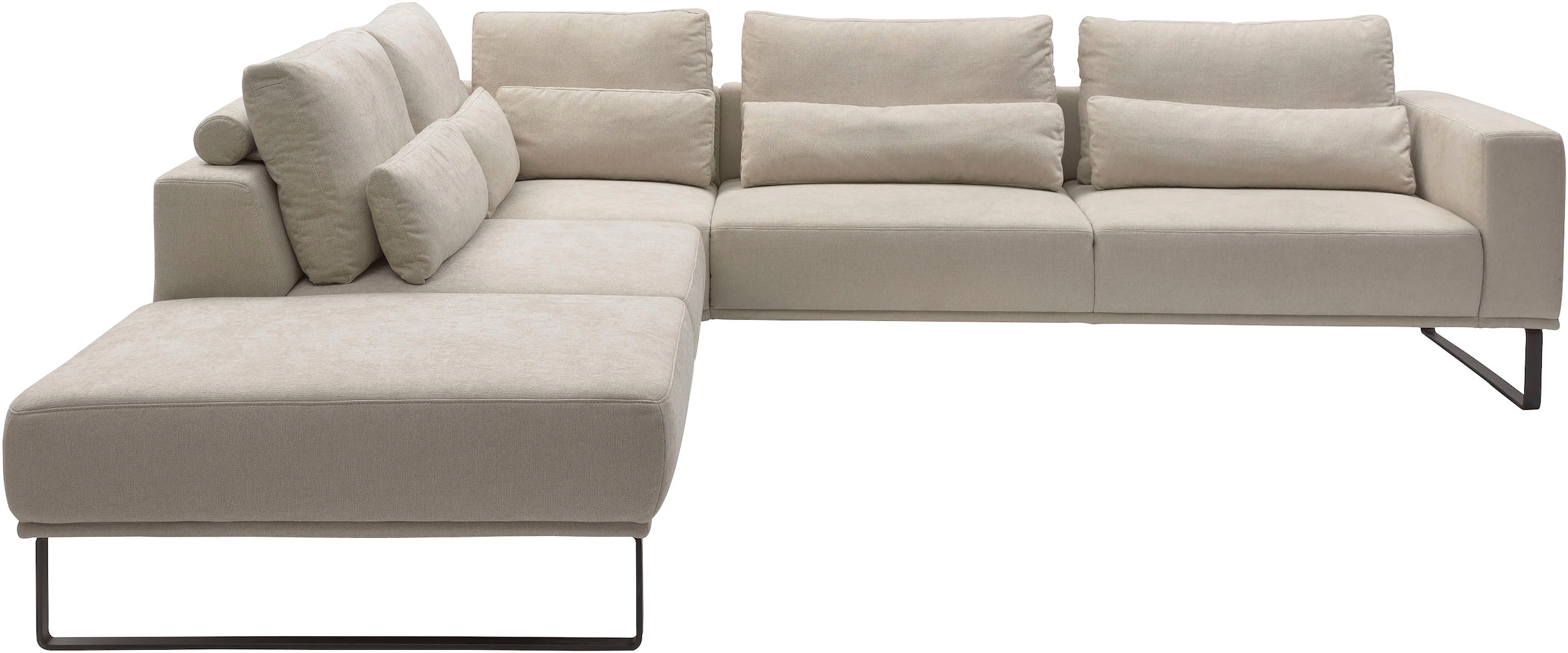 Musterring "JustB PM100 Federkern & Kaltschaum, bequem, Breite 308cm, L-Form" mit Sitztiefenverstellung und Kissen, mit Metallkufe, Maße 290x308 cm