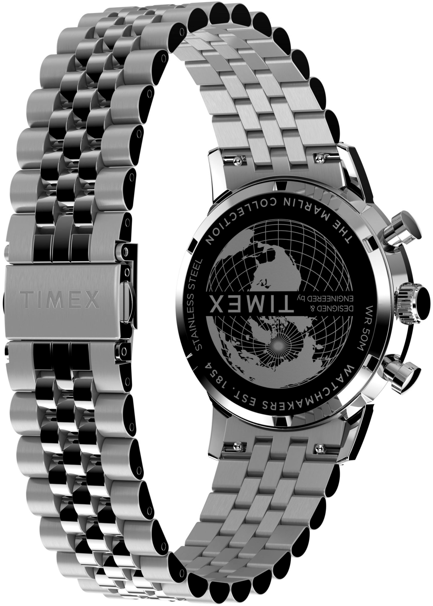 Timex Chronograph »MARLIN«, Quarzuhr, Armbanduhr, Herren, Datum, Stoppfunktion, 12/24-Std.-Anzeige