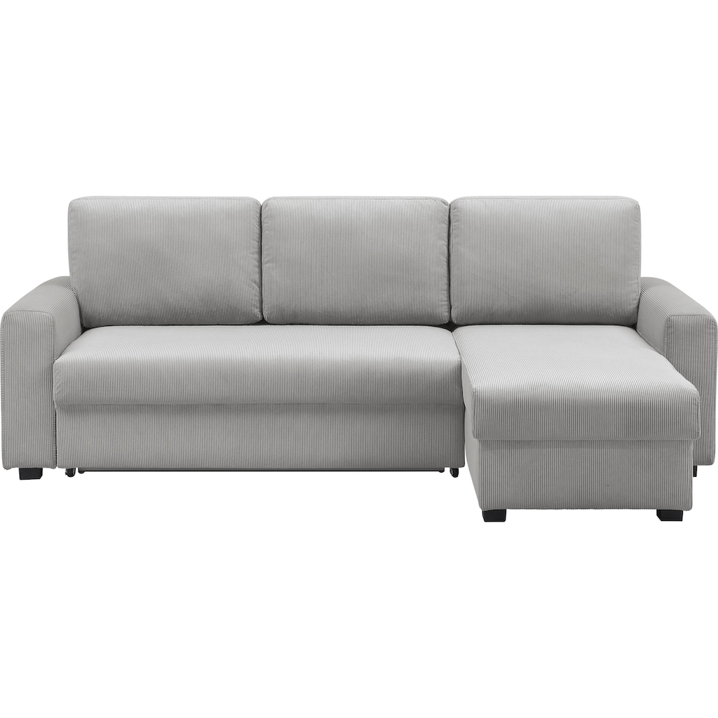 ATLANTIC home collection Ecksofa »Dublin«, Bettfunktion und Bettkasten, Recamiere links oder rechts montierbar