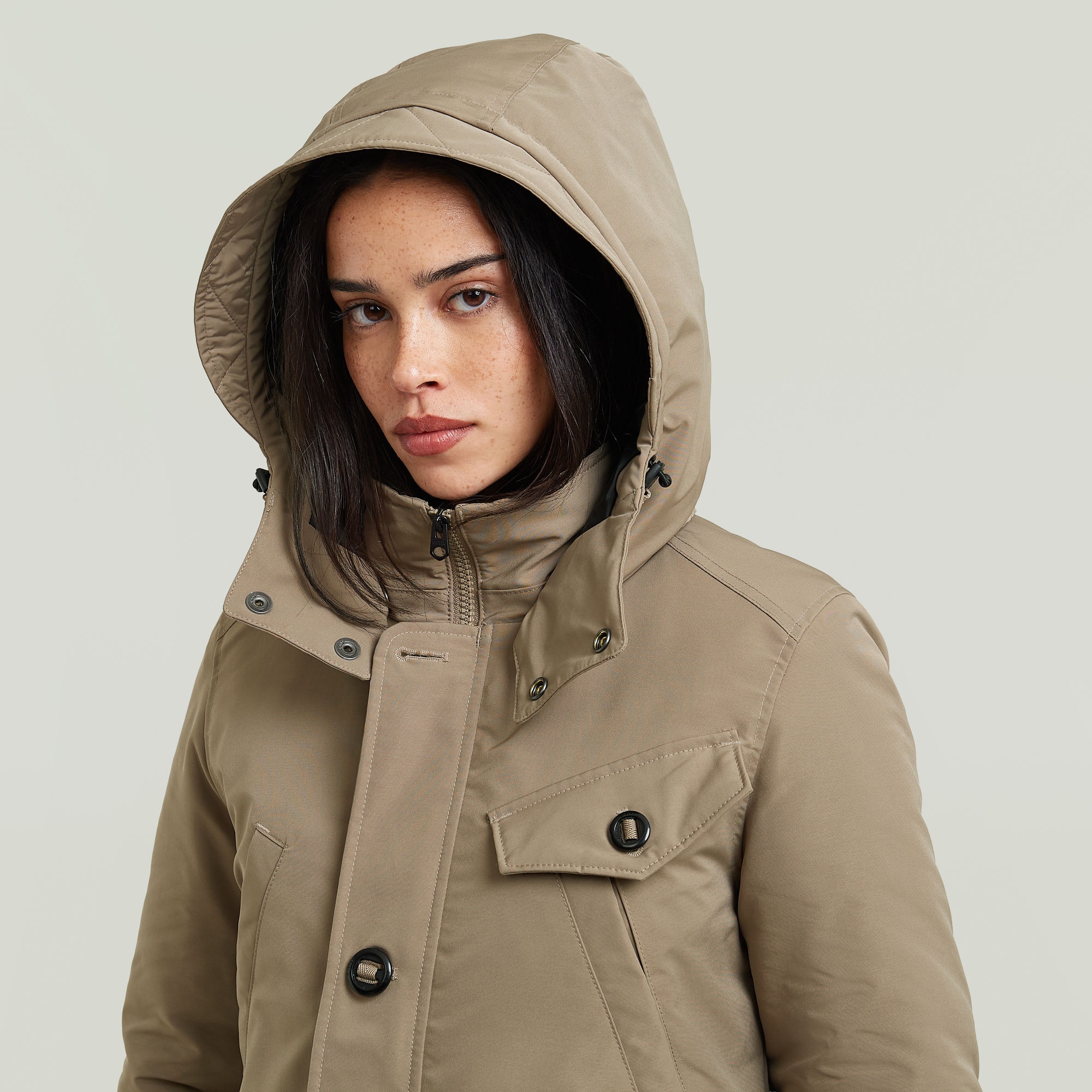 G-STAR Langjacke »Vodan long jkt wmn« mit Kapuze wärmend wattiert, mit verstellbarer Taille