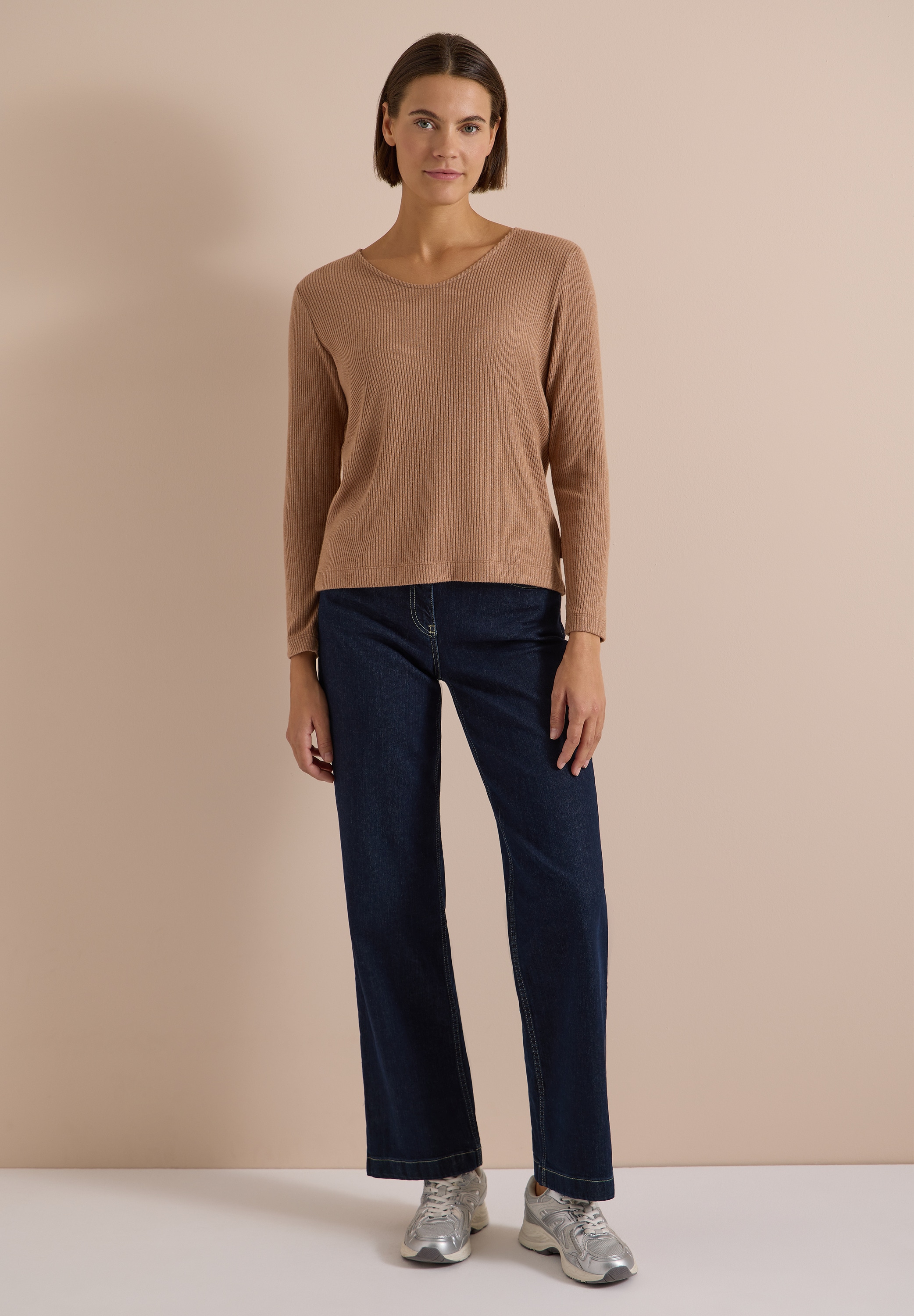 Cecil Langarmshirt in Unifarbe