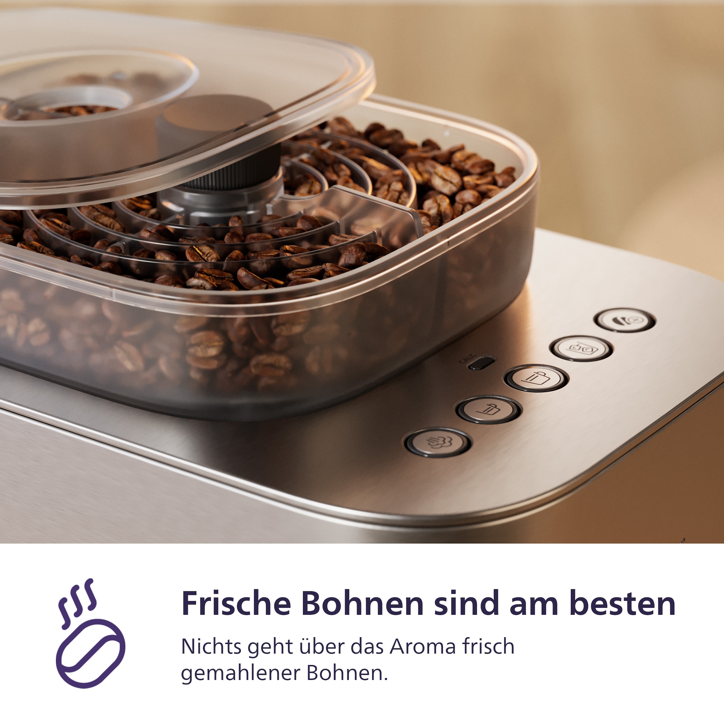 PHILIPS baristina Espressomaschine »Latte Plus BAR700/00 mit Mahlwerk für ganze Bohnen« automatische Milchdüse, 16 bar Pumpendruck, Edelstahl/Eschenholz