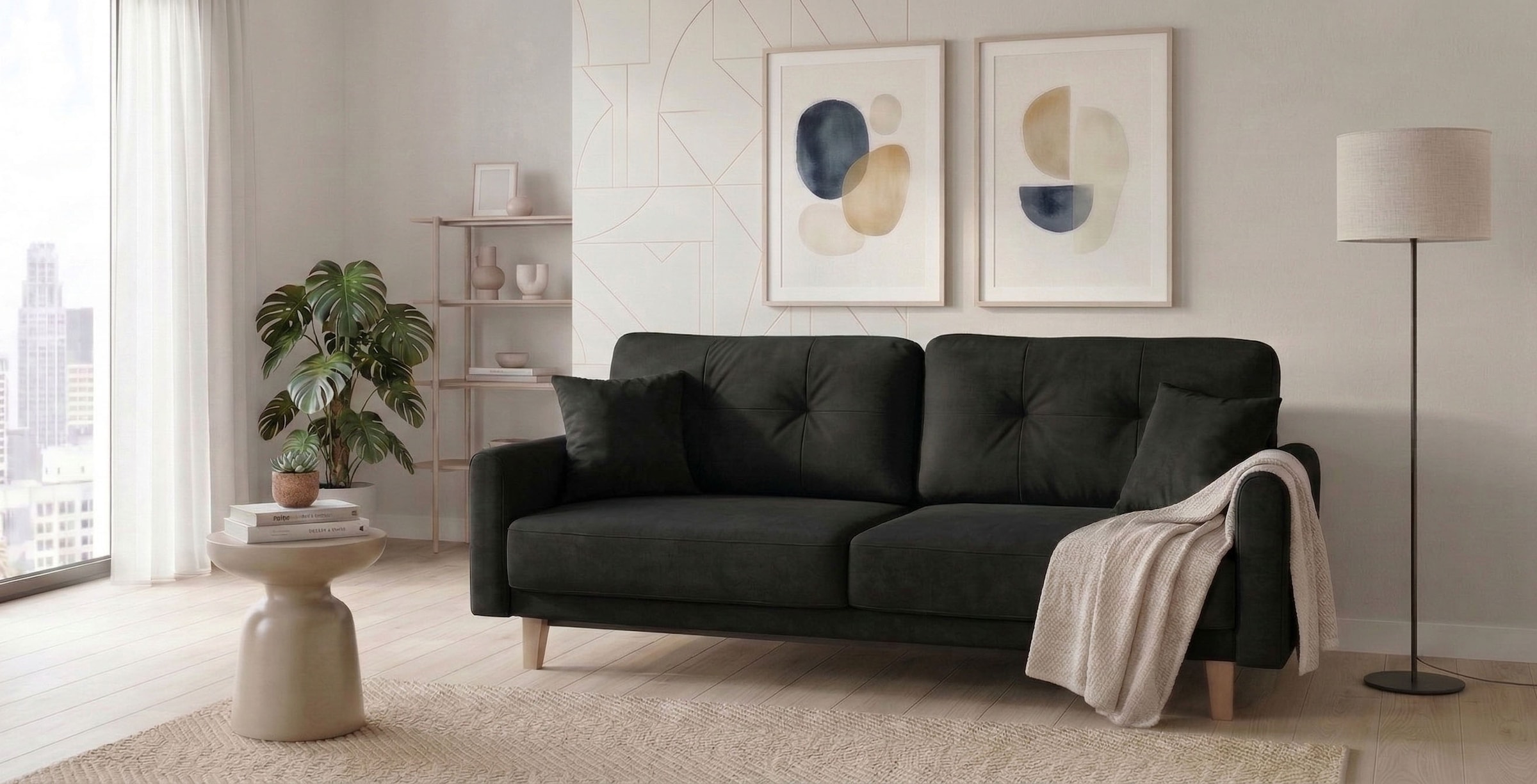 OTTO home 3-Sitzer "TRIPLO optionale Schlafsofa mit Bettkasten, Maße B/T/H: 215/100/89 cm" Wahlweise Bettfunktion - Liegefläche 145x191 cm, Rücken-, Zierkissen