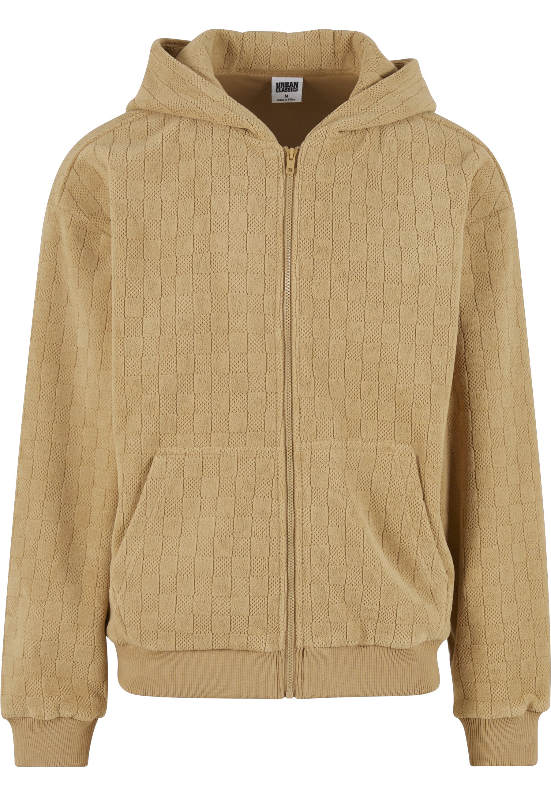 URBAN CLASSICS Sweatjacke "Urban Classics Jaquard Velvet Zip-Hoody"