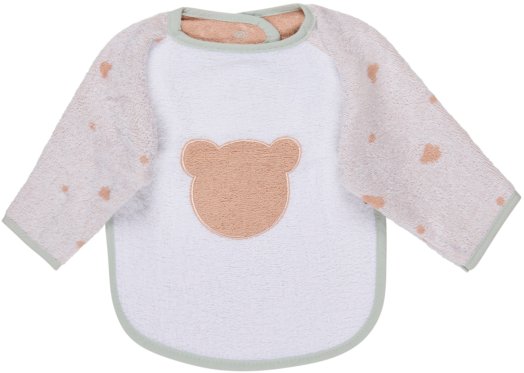 STERNTALER Baby Lätzchen "Ärmellätzchen Bär Bo", weiß, Baumwolle, Lätzchen