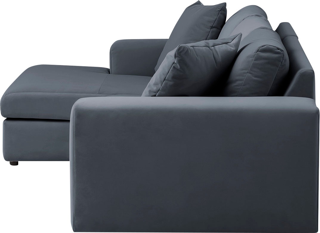 andas Ecksofa »SLEETLAND XXL in Samtvelours oder Vintage-Leder-Optik, L-Form,«, besonders groß und bequem