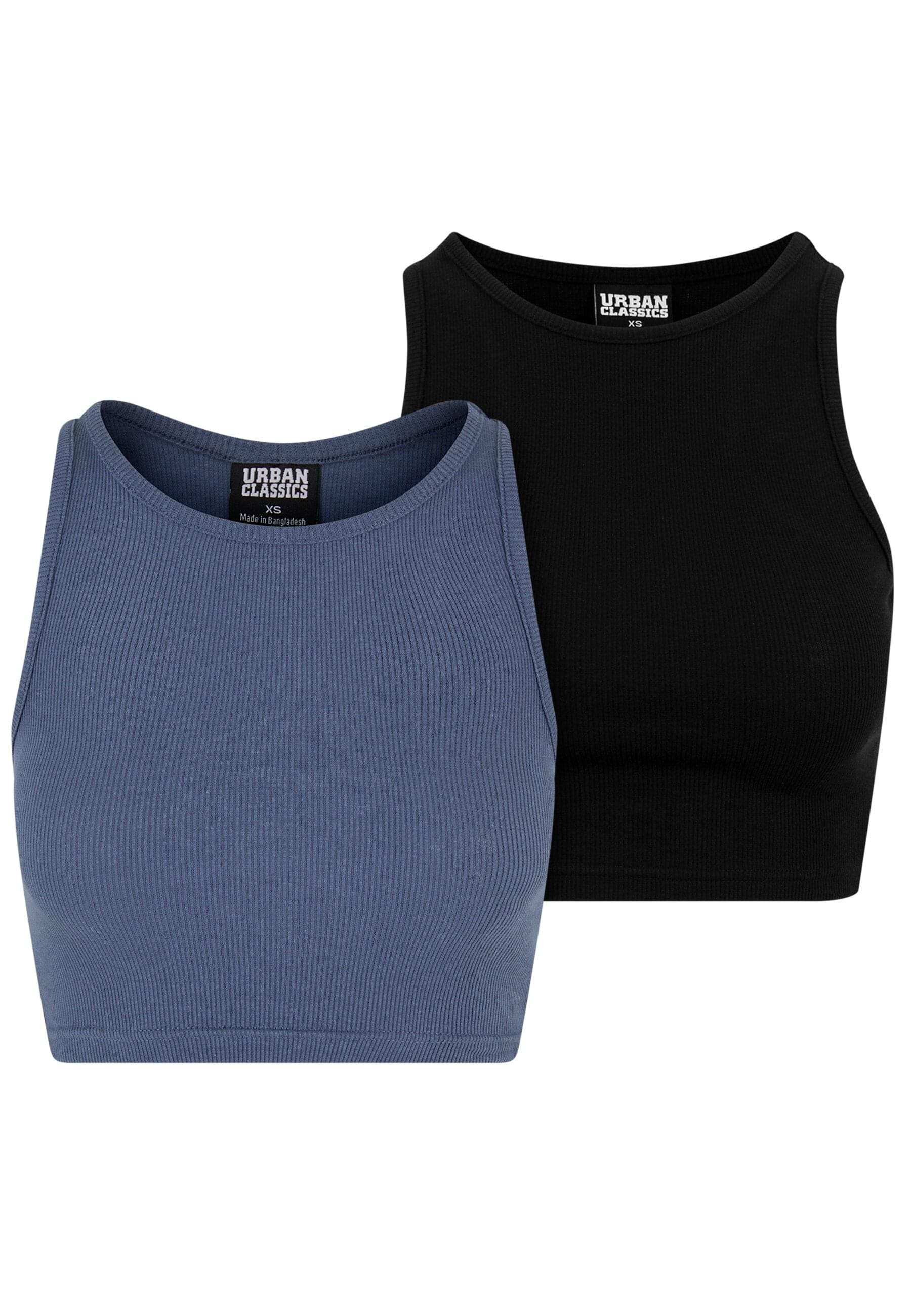 URBAN CLASSICS Muskelshirt "Urban Classics Damen Ladies Cropped Rib Top 2-Pack"